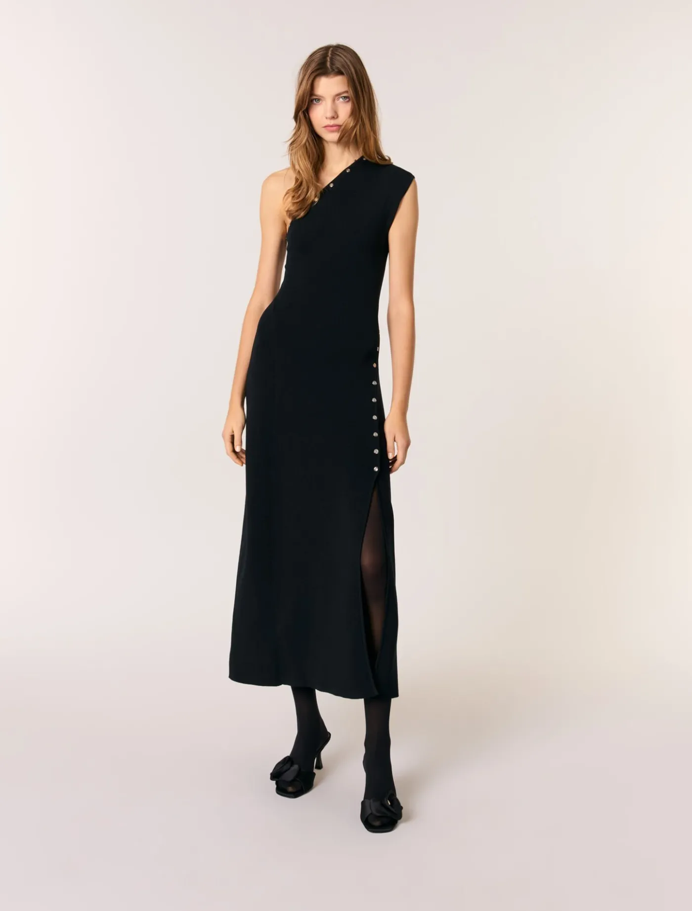 Asymmetric knit maxi dress^Maje Shop