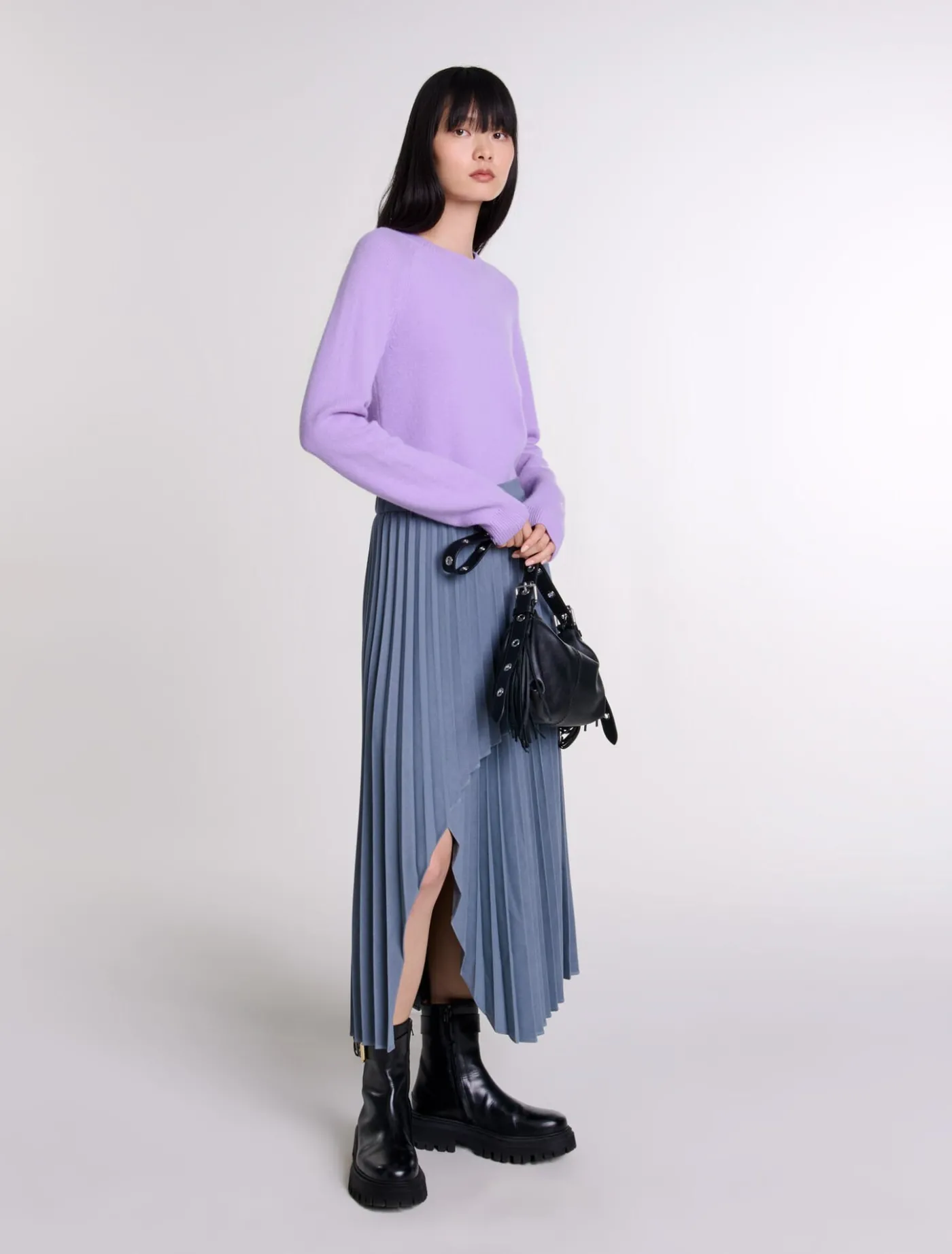 Asymmetrical pleated skirt^Maje Outlet