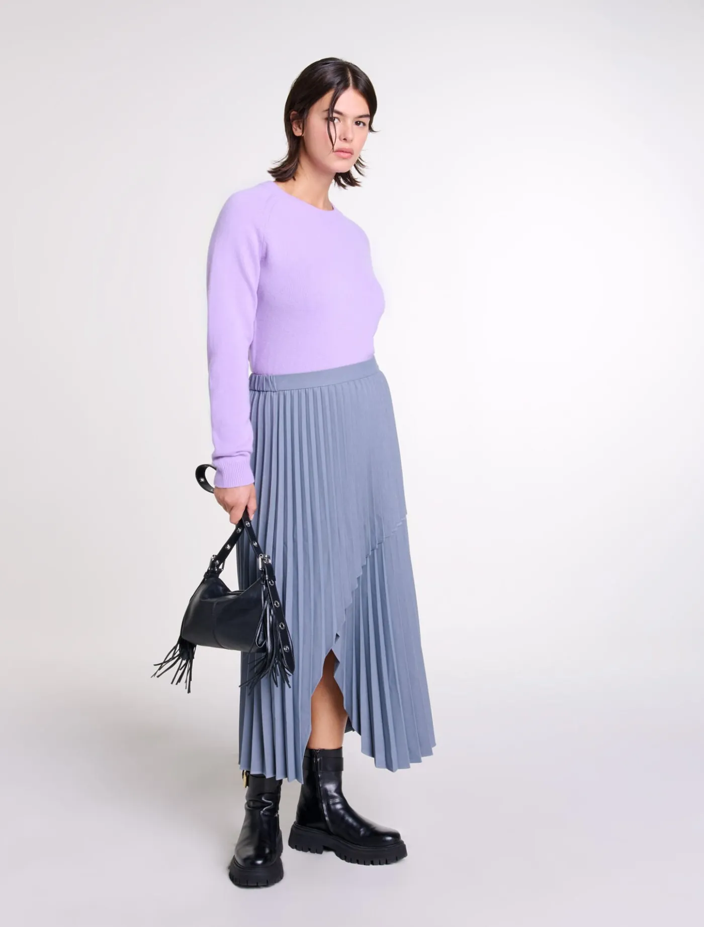 Asymmetrical pleated skirt^Maje Outlet