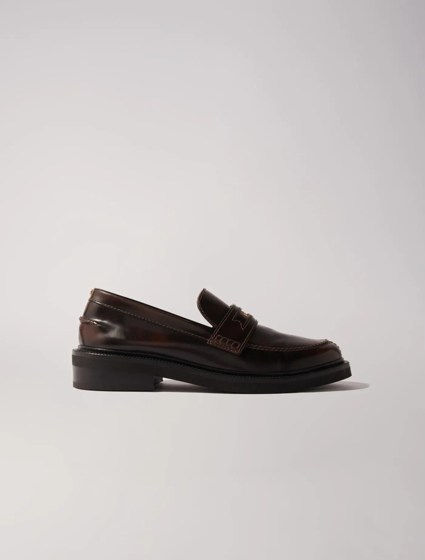 Brushed leather loafers^Maje New