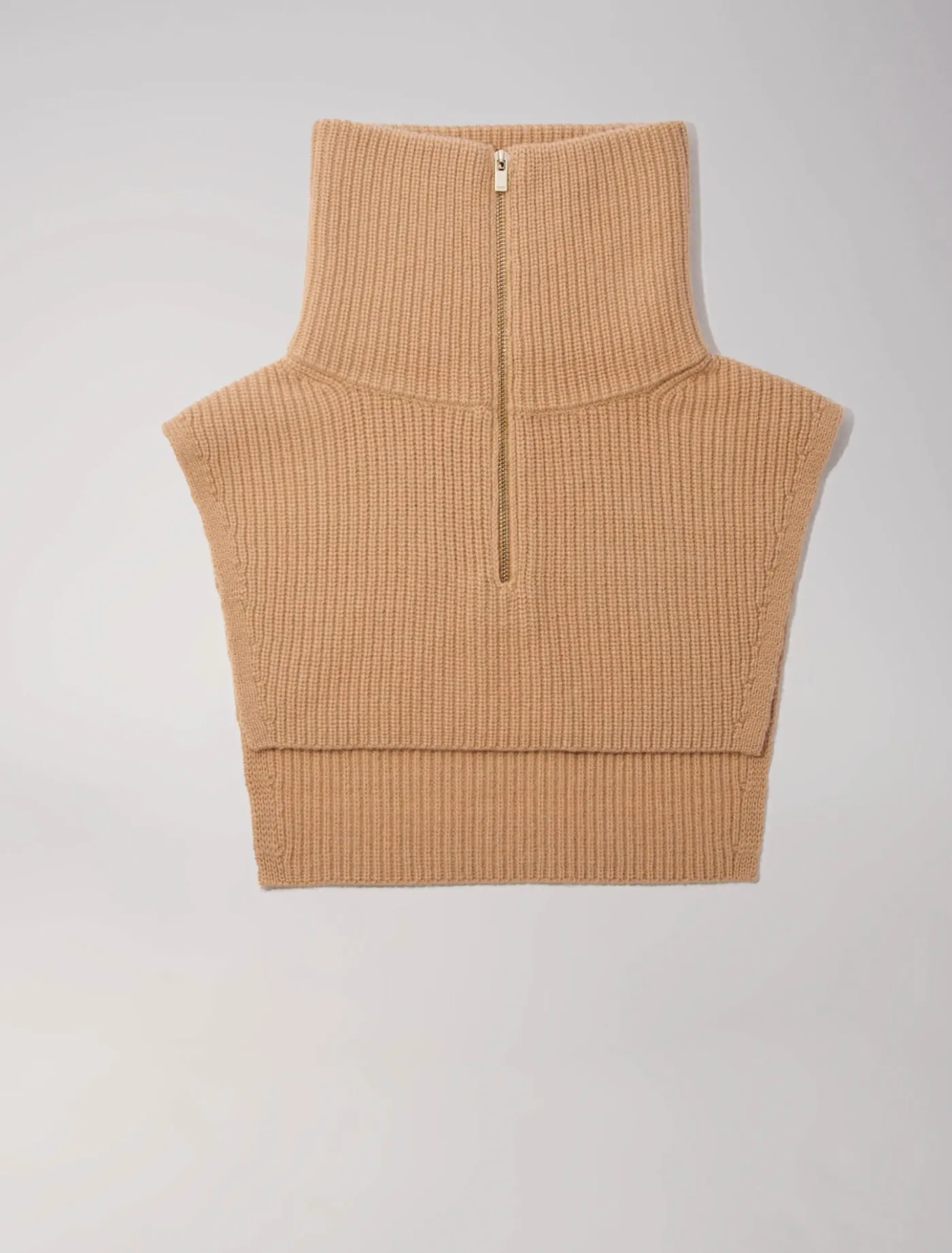 Cashmere/wool zip-up neck warmer^Maje Fashion