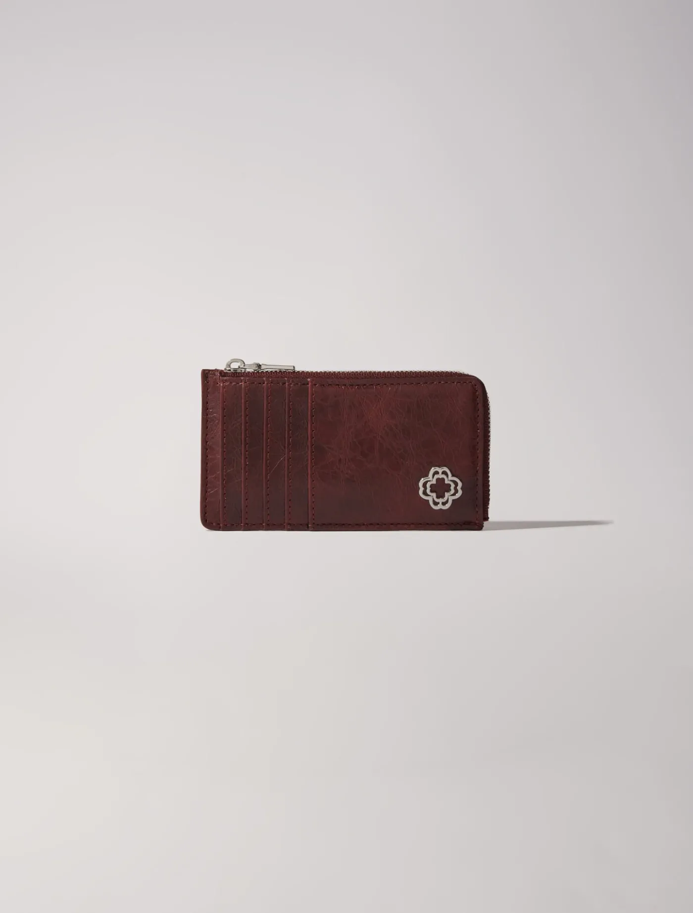 Crackled leather cardholder^Maje Online