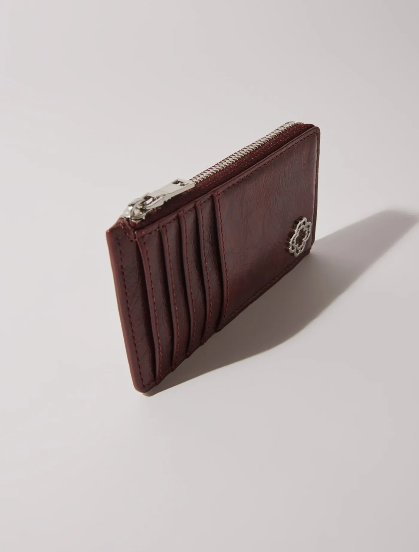 Crackled leather cardholder^Maje Online