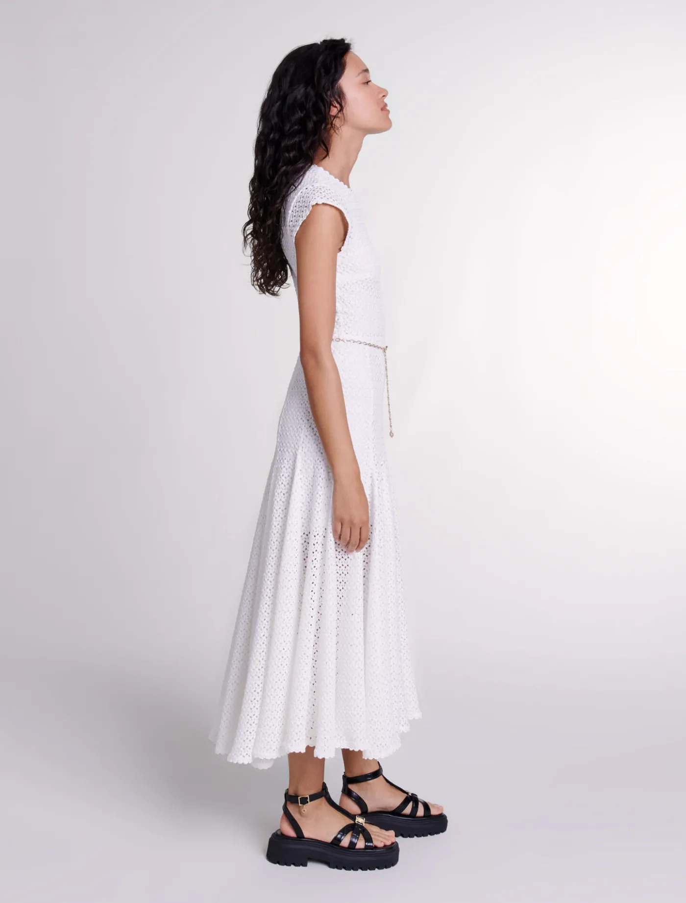 Crochet-knit maxi dress^Maje Store