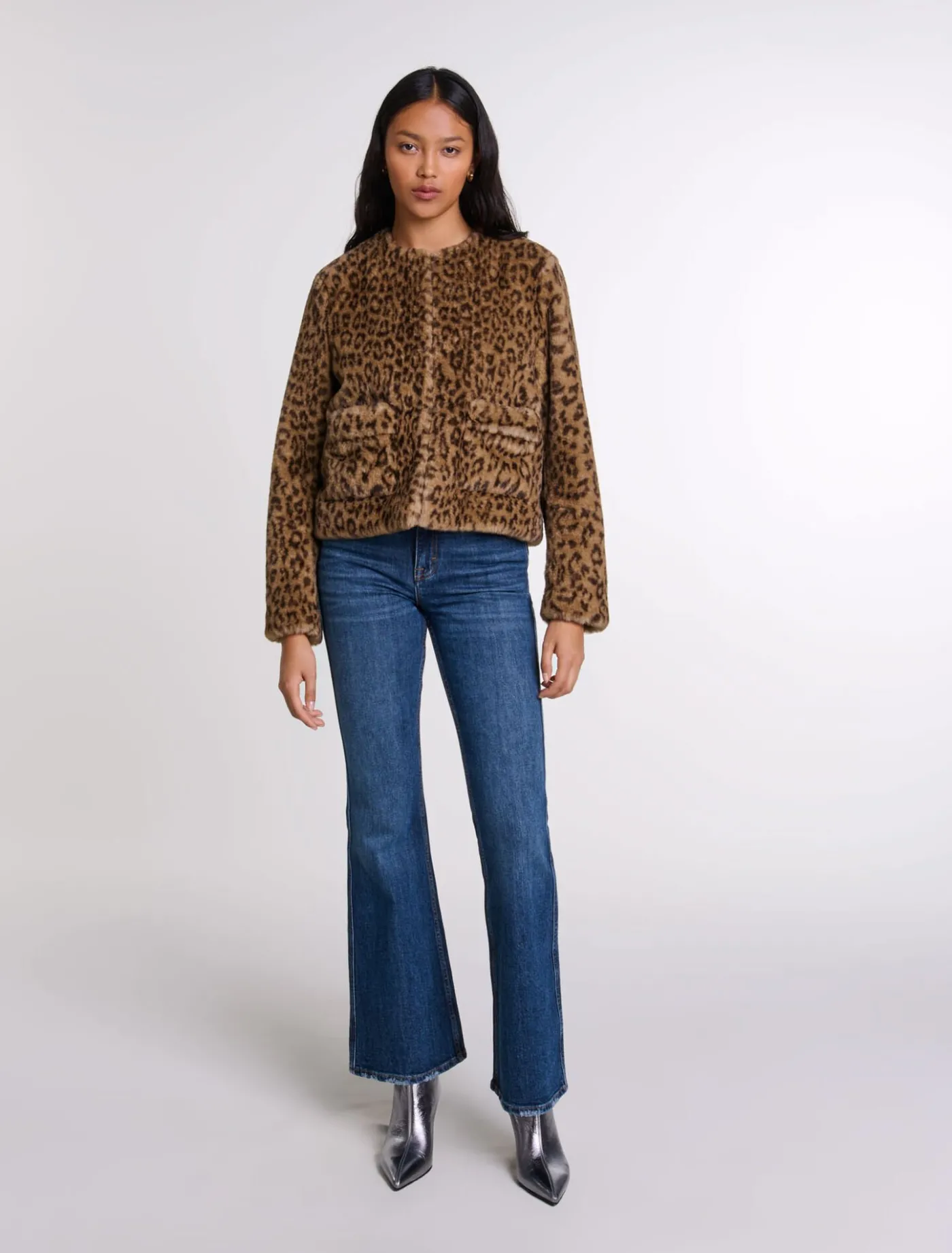 Cropped faux fur jacket^Maje Cheap