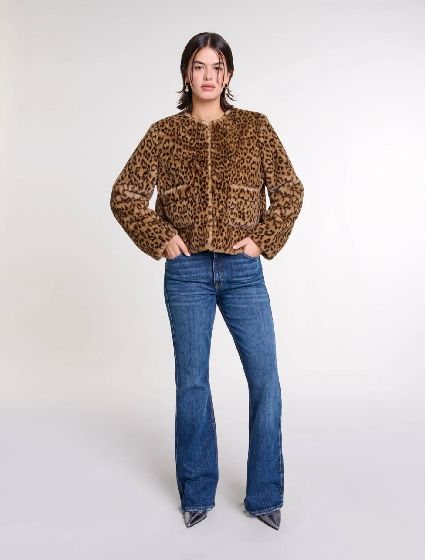 Cropped faux fur jacket^Maje Cheap