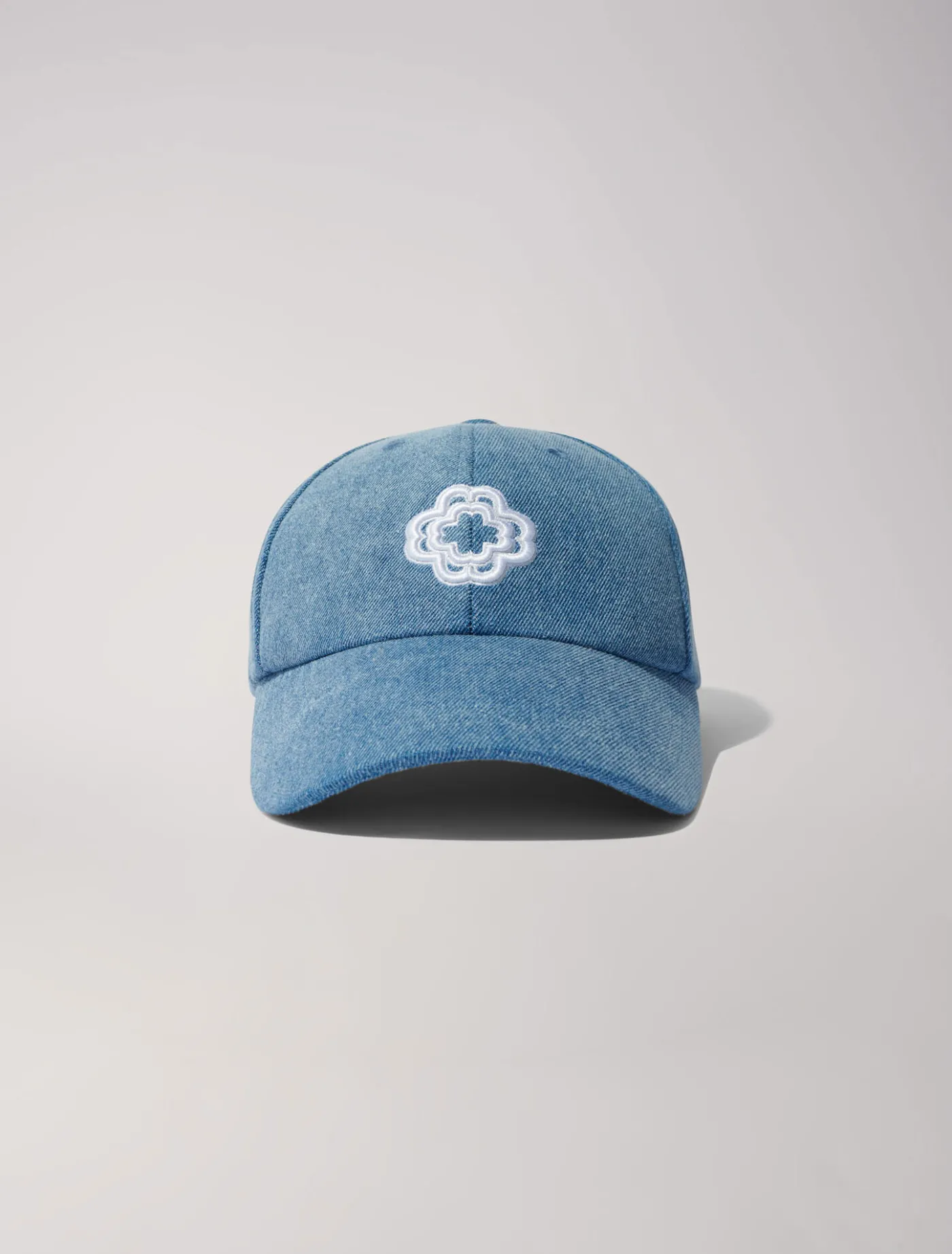 Denim cap with clover logo^Maje Sale