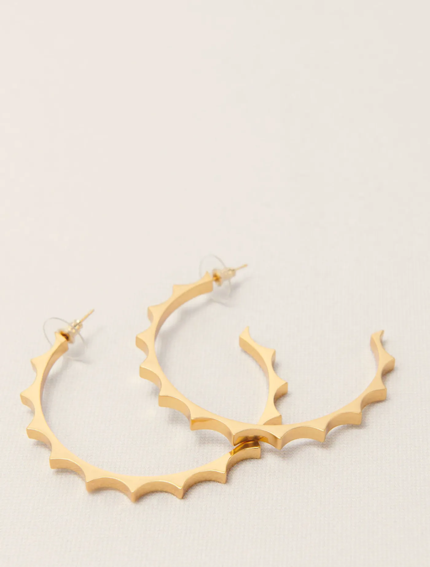 tapered metal hoop earrings^Maje Cheap