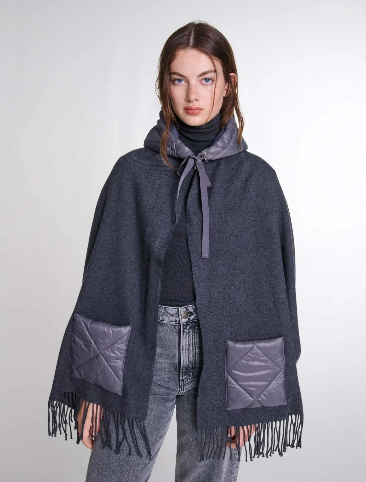 Hooded wool poncho^Maje Best Sale