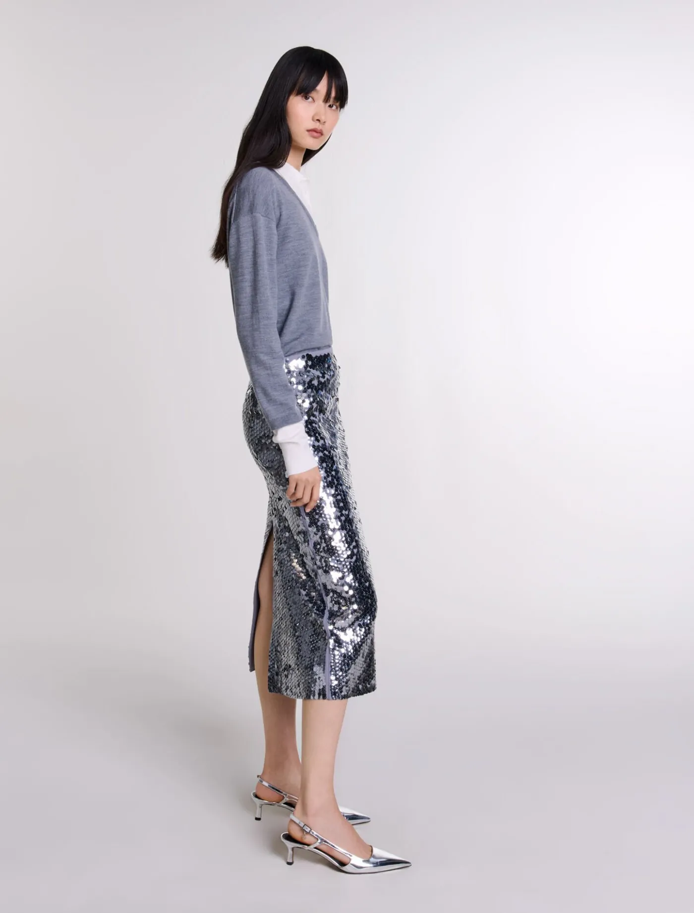 Knit skirt with sequins^Maje Clearance