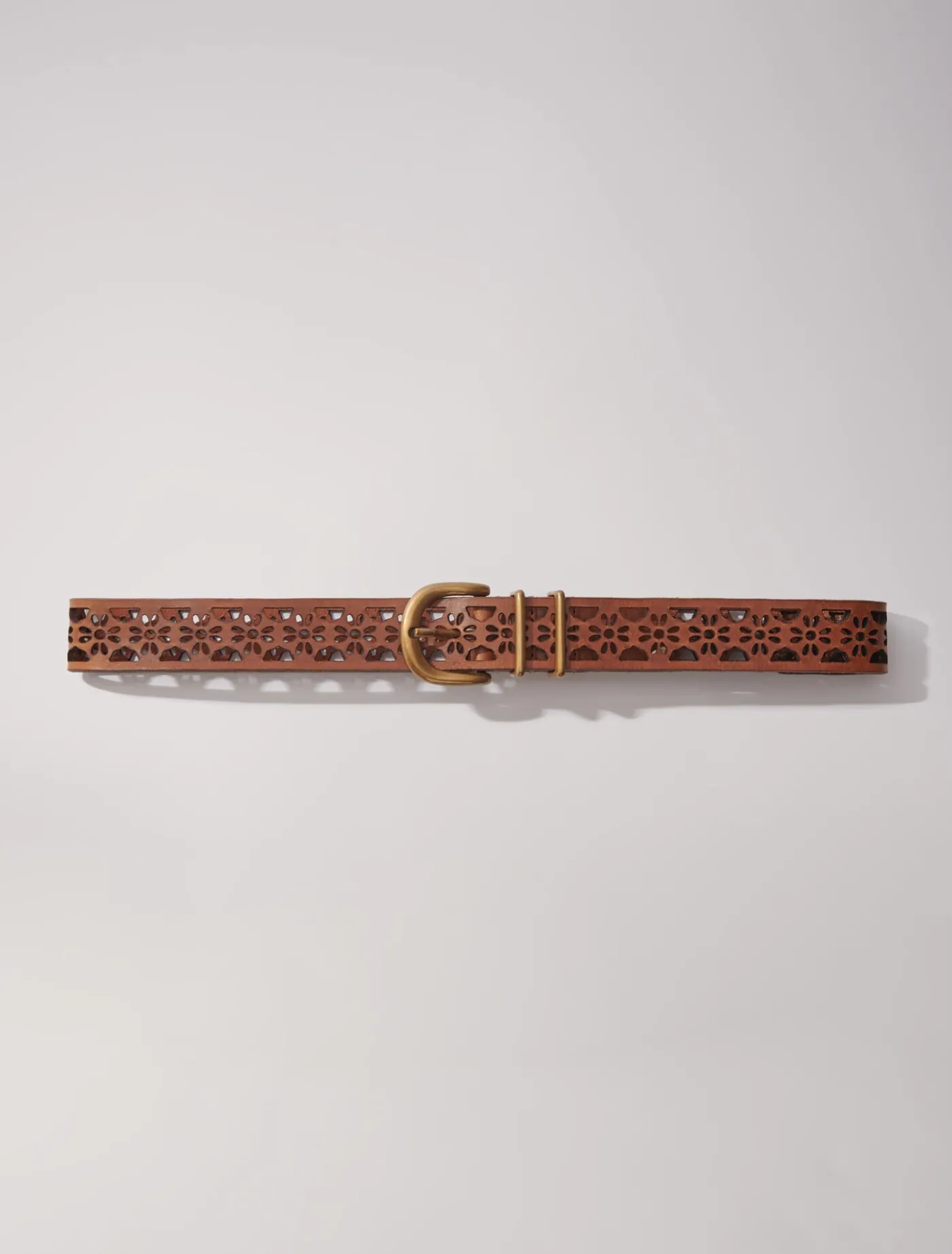 Leather belt with flower detail^Maje Cheap