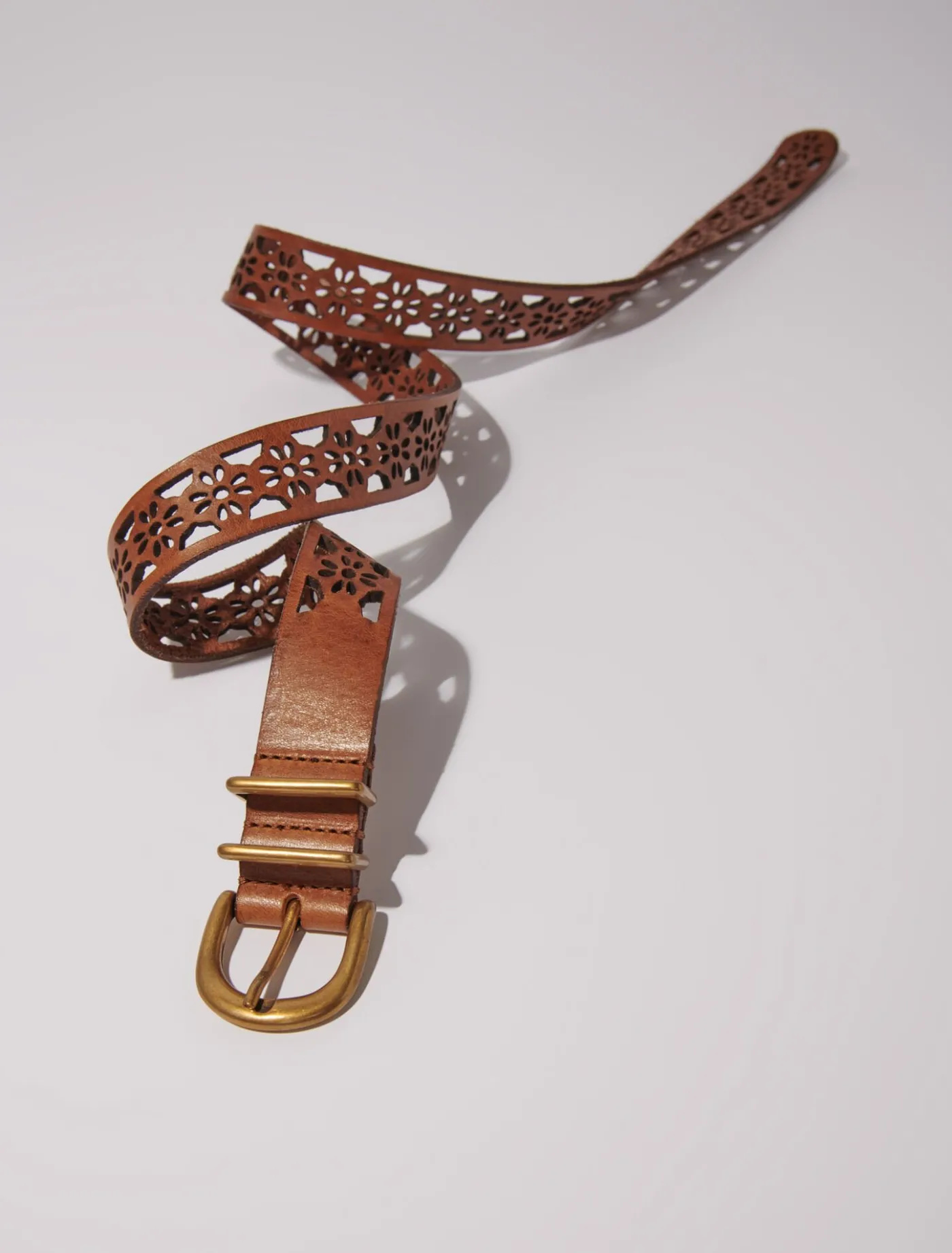 Leather belt with flower detail^Maje Cheap