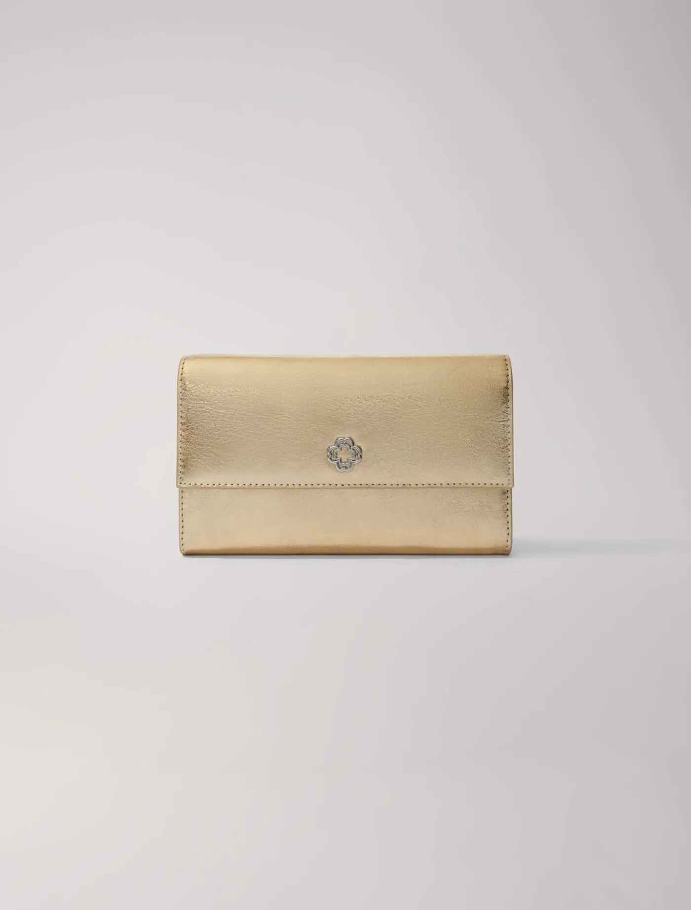 Leather clutch bag with chain^Maje Hot