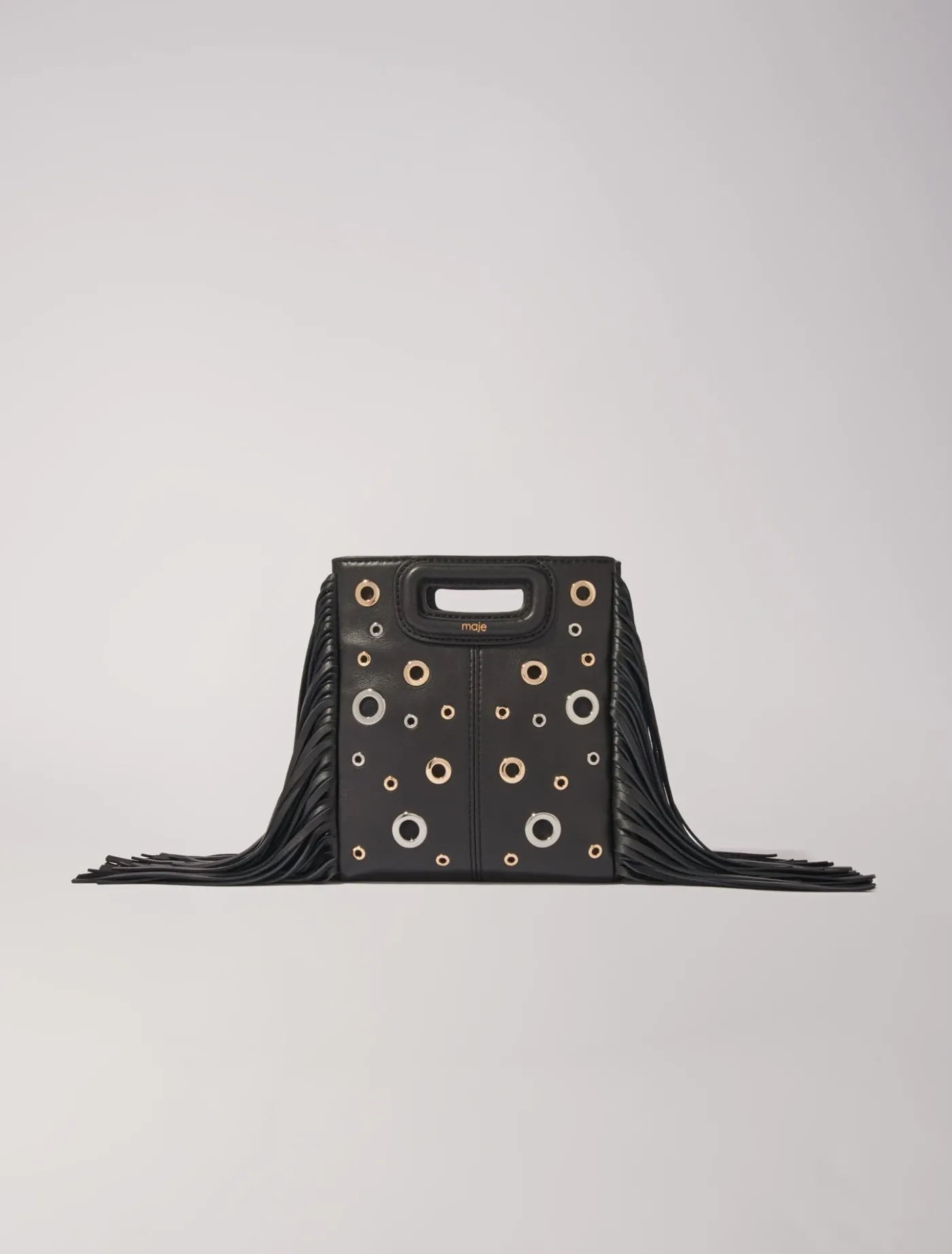 Leather M mini bag with eyelets^Maje Outlet