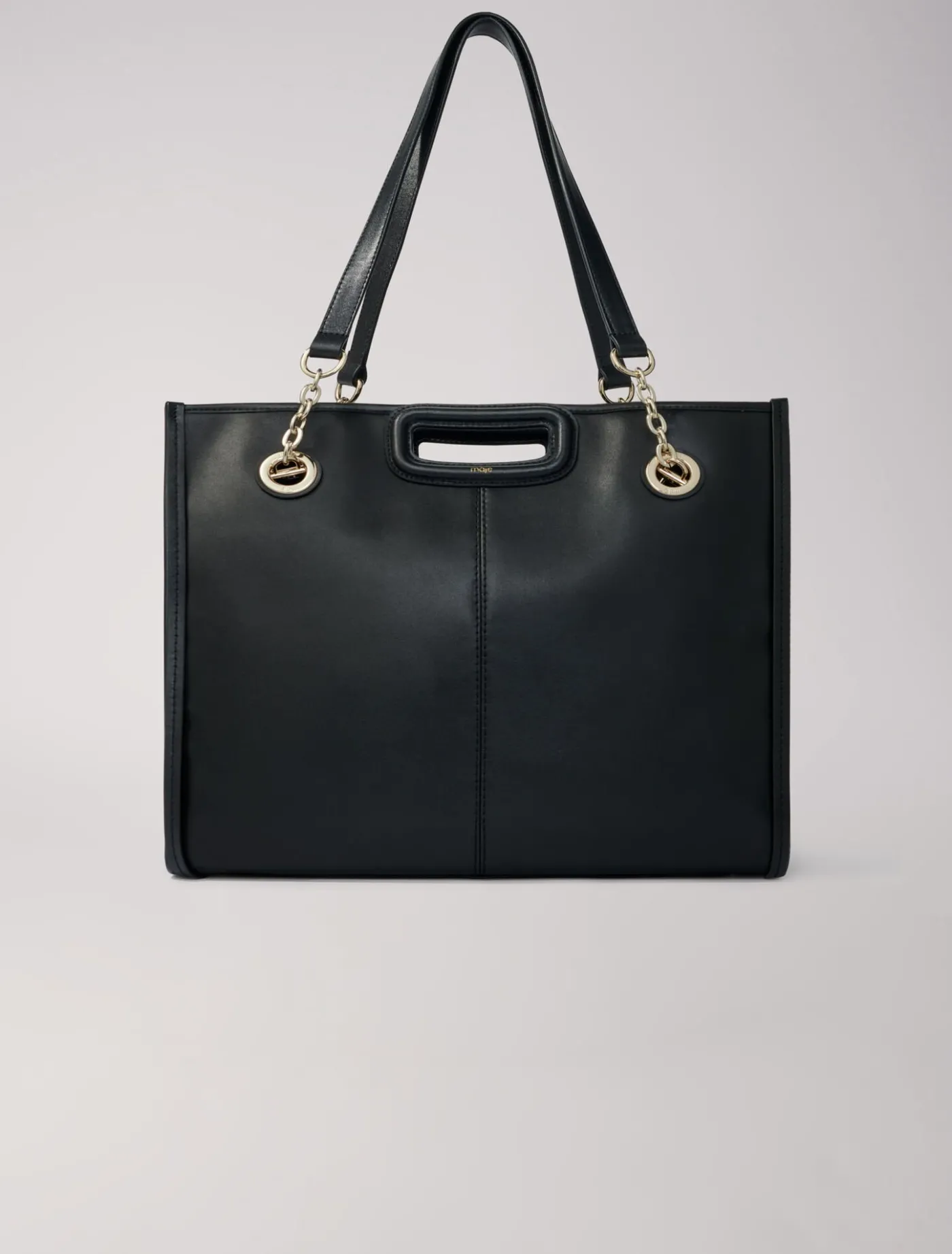 Leather tote bag^Maje Sale