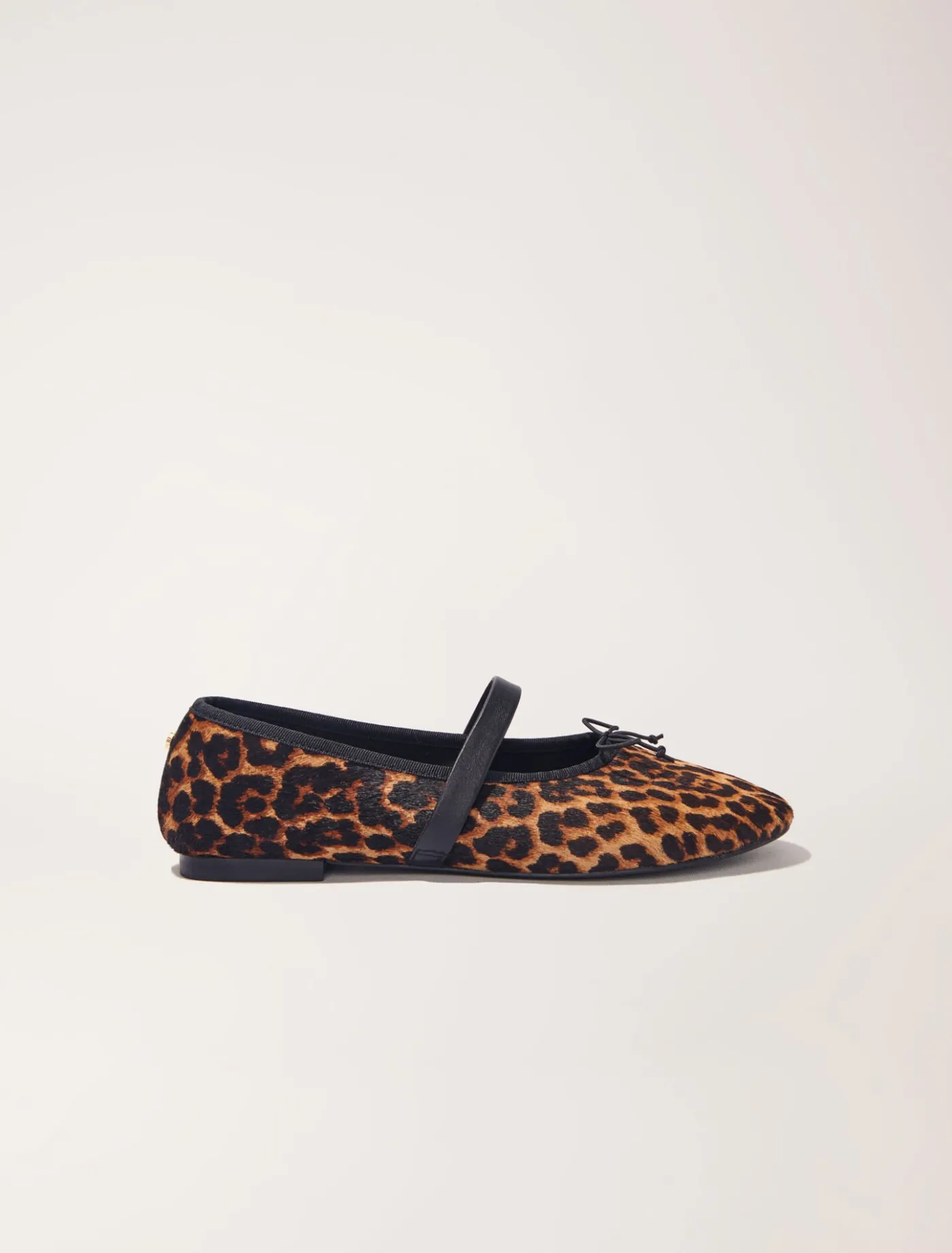 Leopard-effect leather ballet flats^Maje Cheap