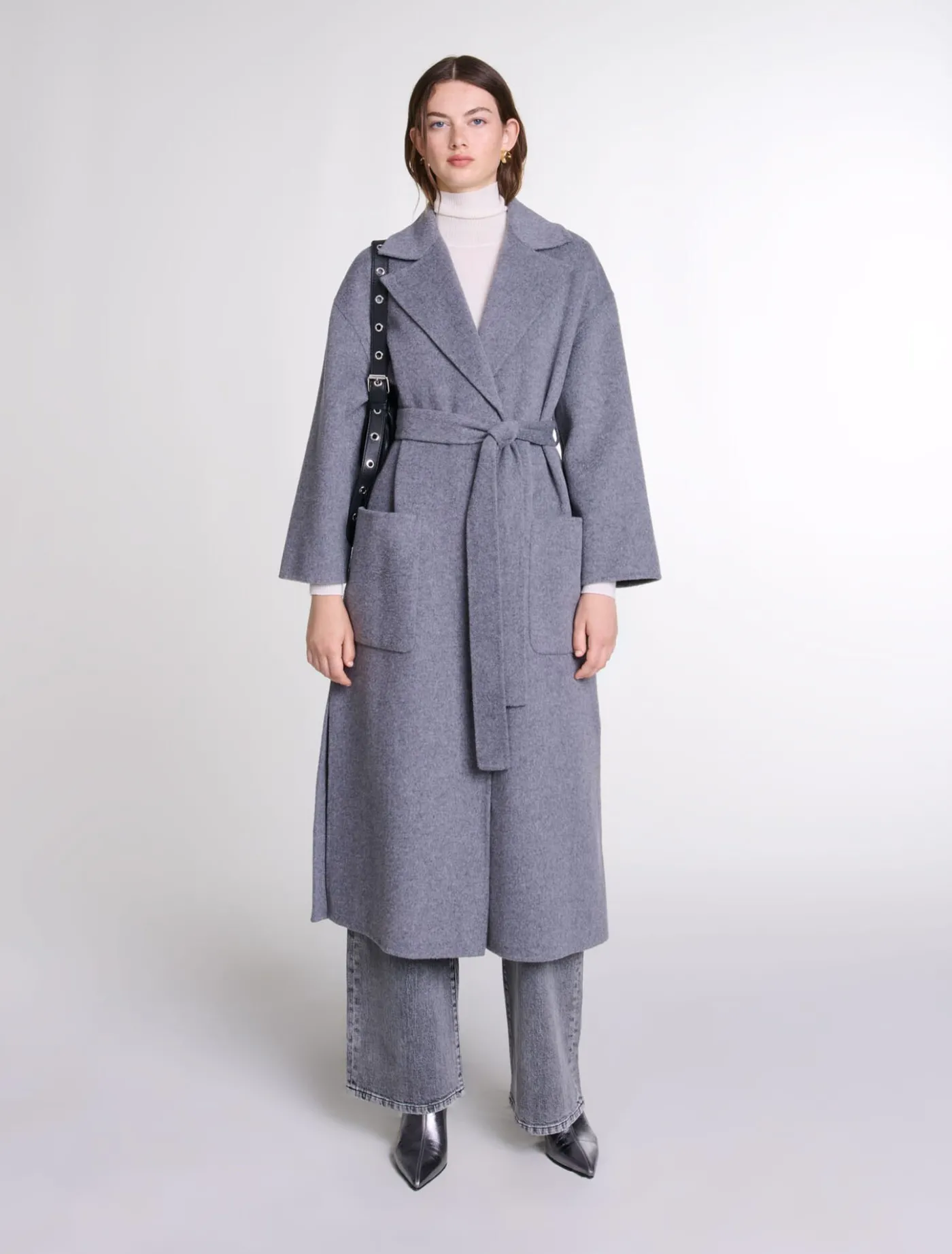 Long double-faced coat with belt^Maje Sale