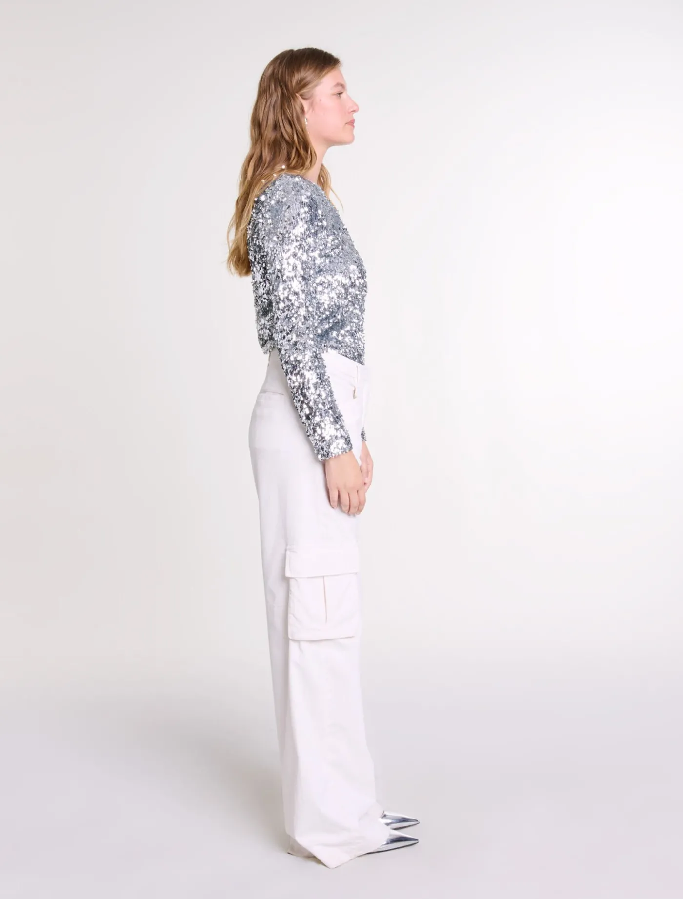 Long-sleeved sequinned top^Maje Flash Sale