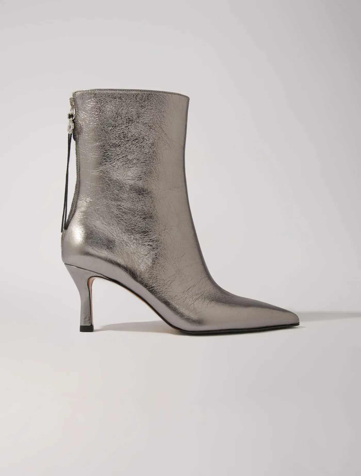 Metallic pointed-toe boots^Maje Cheap