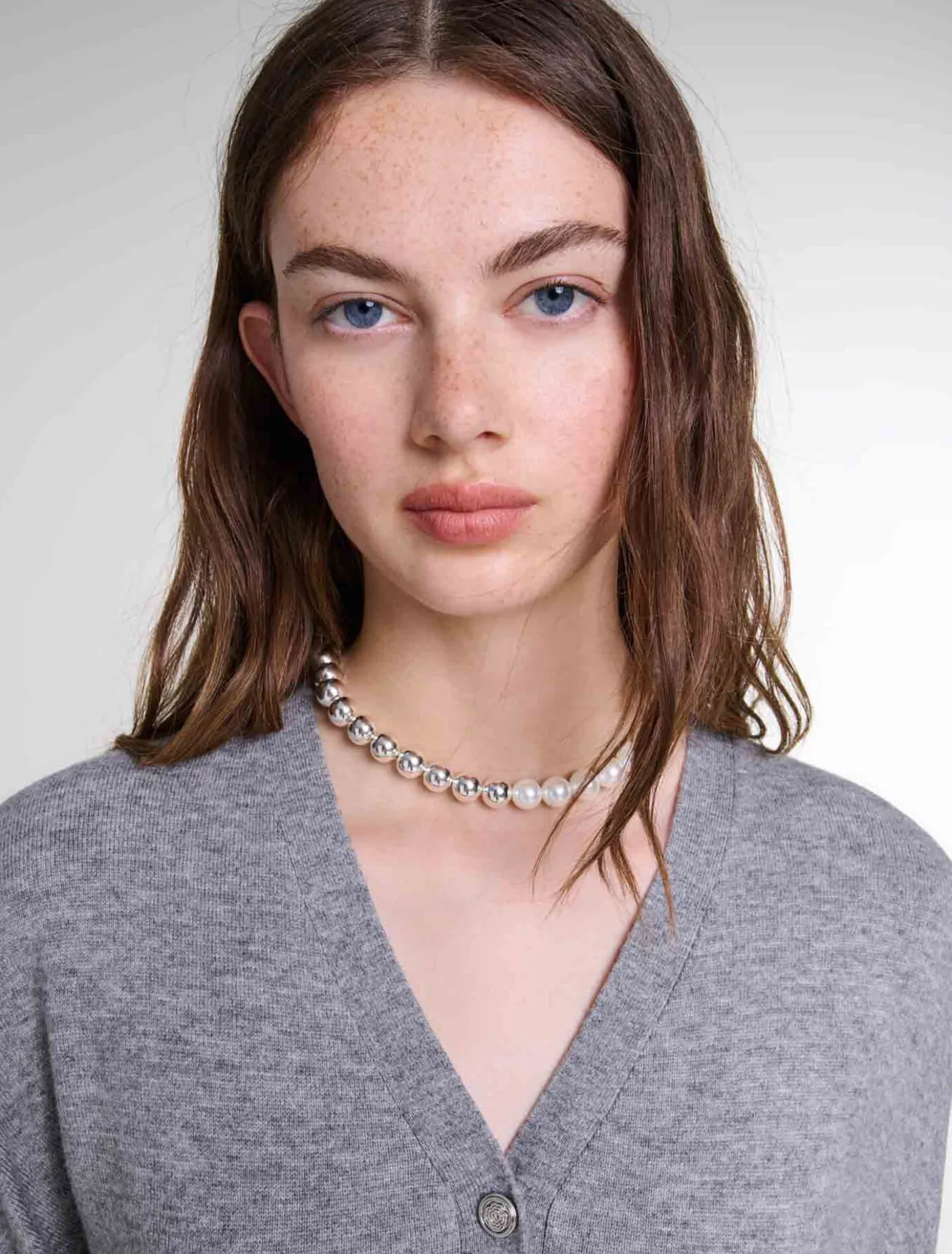 Mixed pearl choker necklace^Maje Outlet