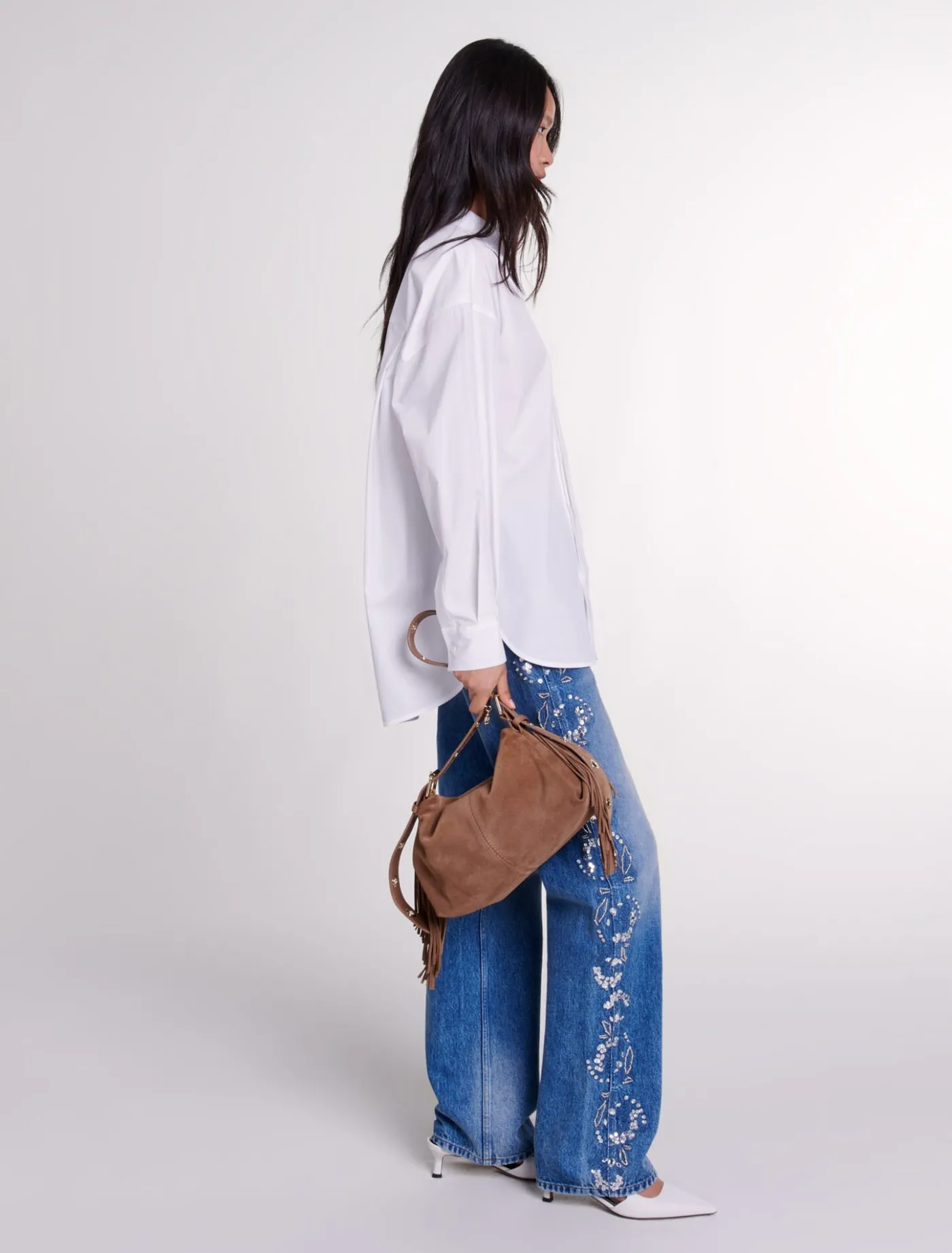 Oversized poplin shirt^Maje Store