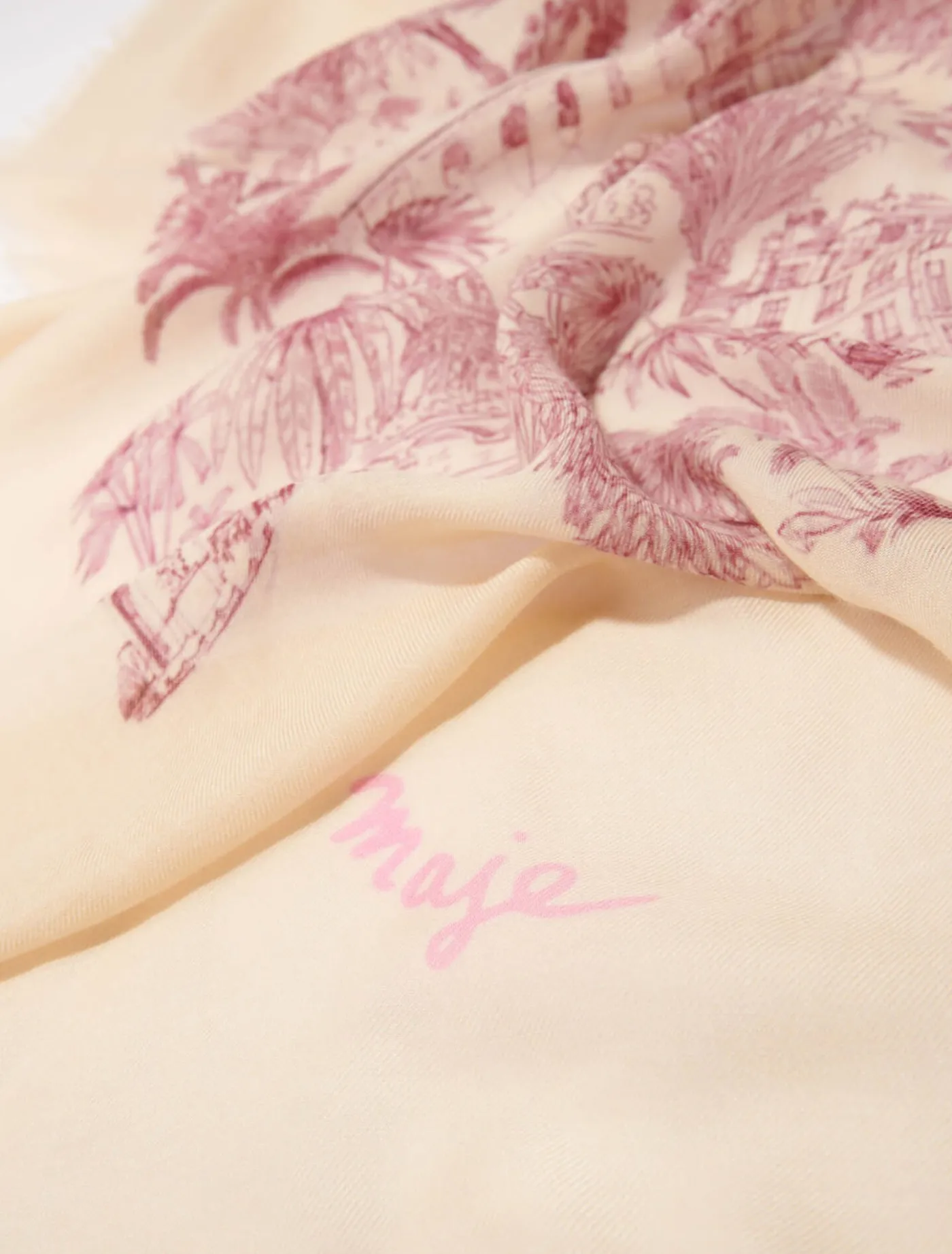 Patterned cashmere blend scarf^Maje Best