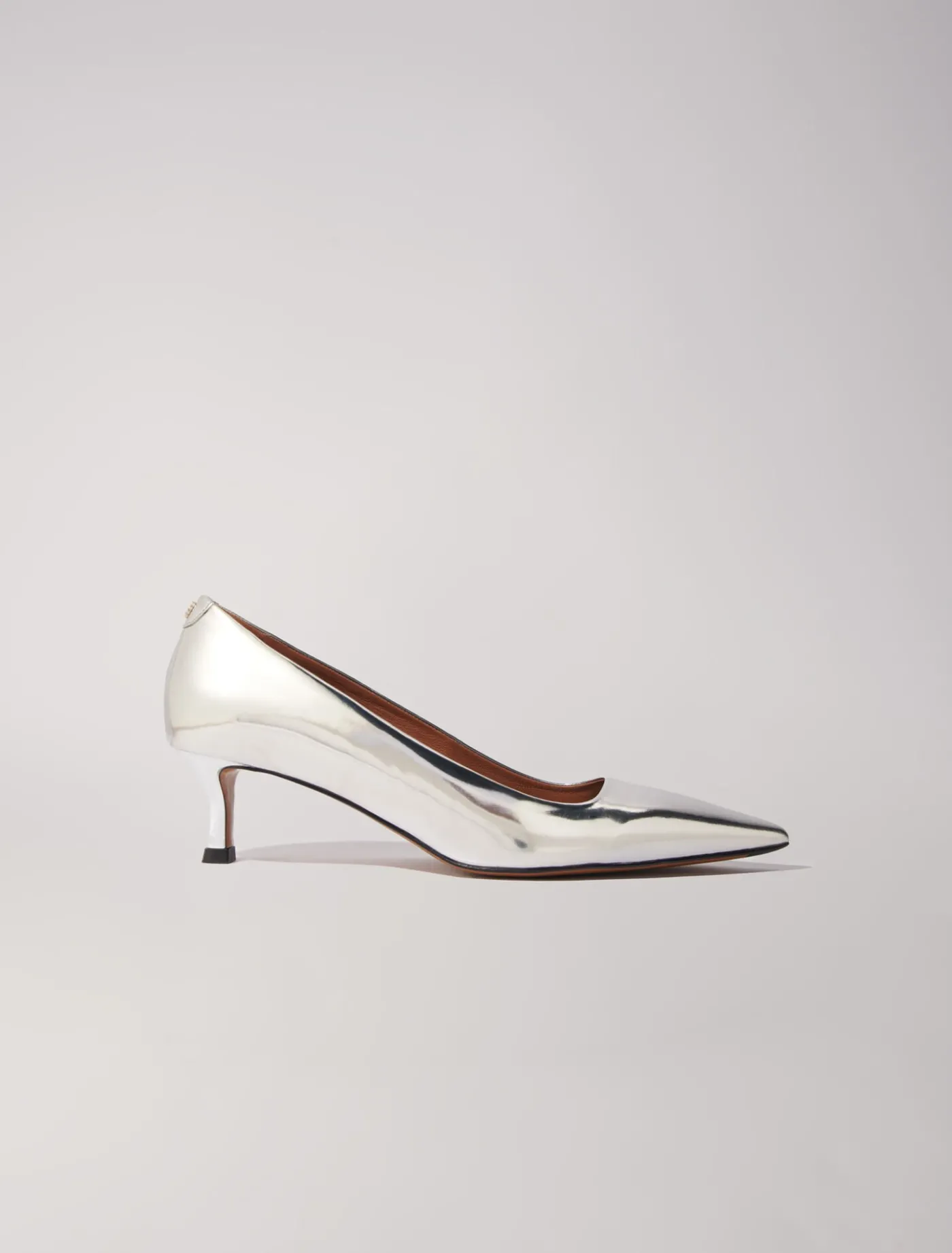 Pointed mirrored leather pumps^Maje Best Sale