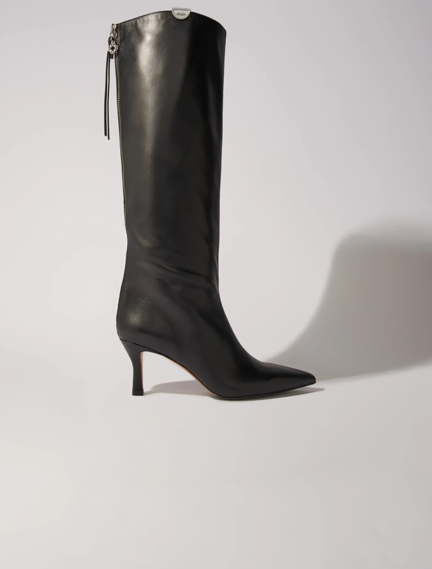 Pointed-toe leather boots^Maje Cheap