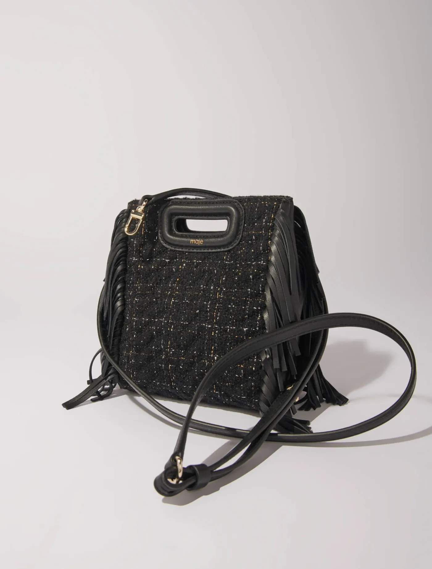 Quilted tweed mini M bag^Maje Cheap