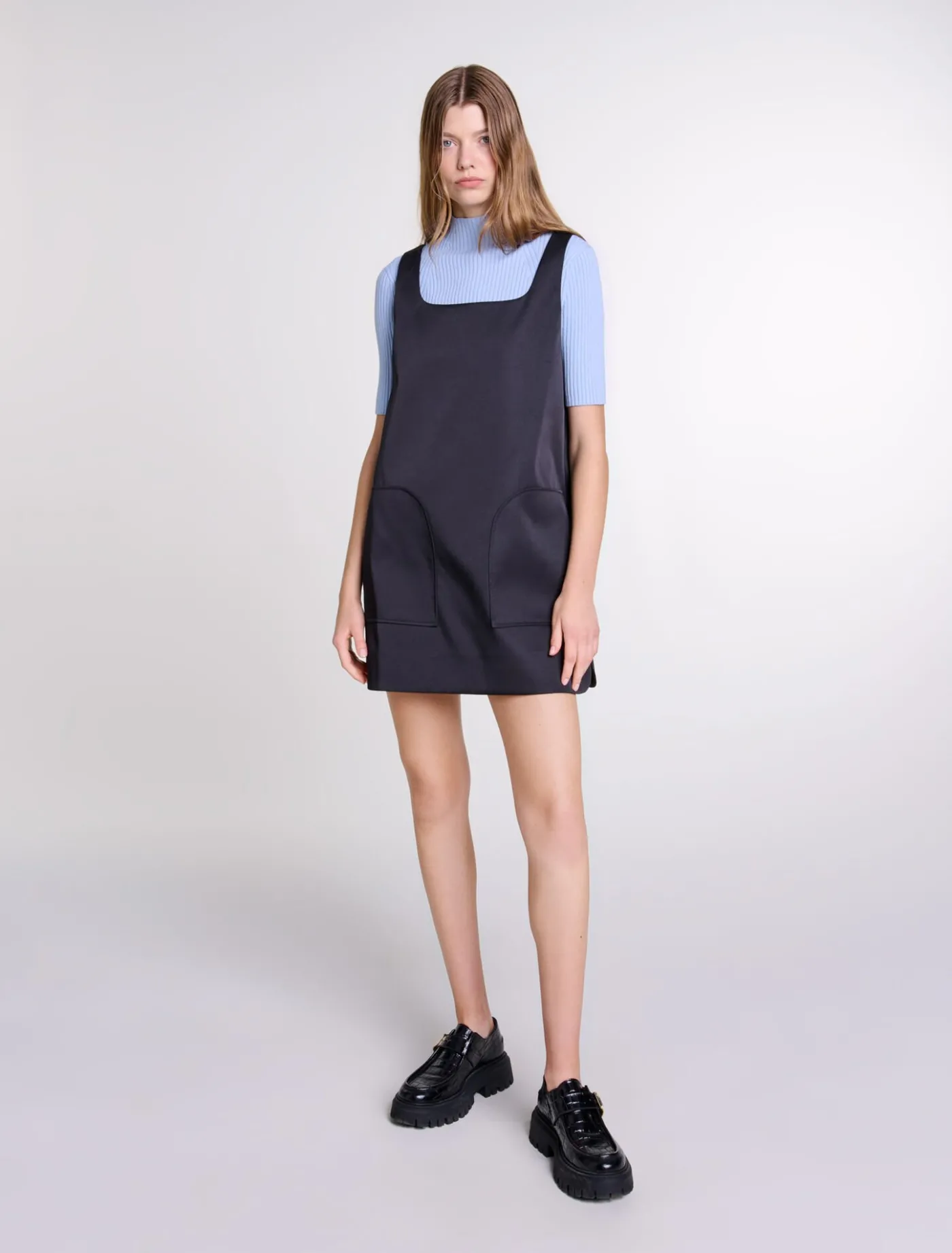 Satin pinafore dress^Maje Shop