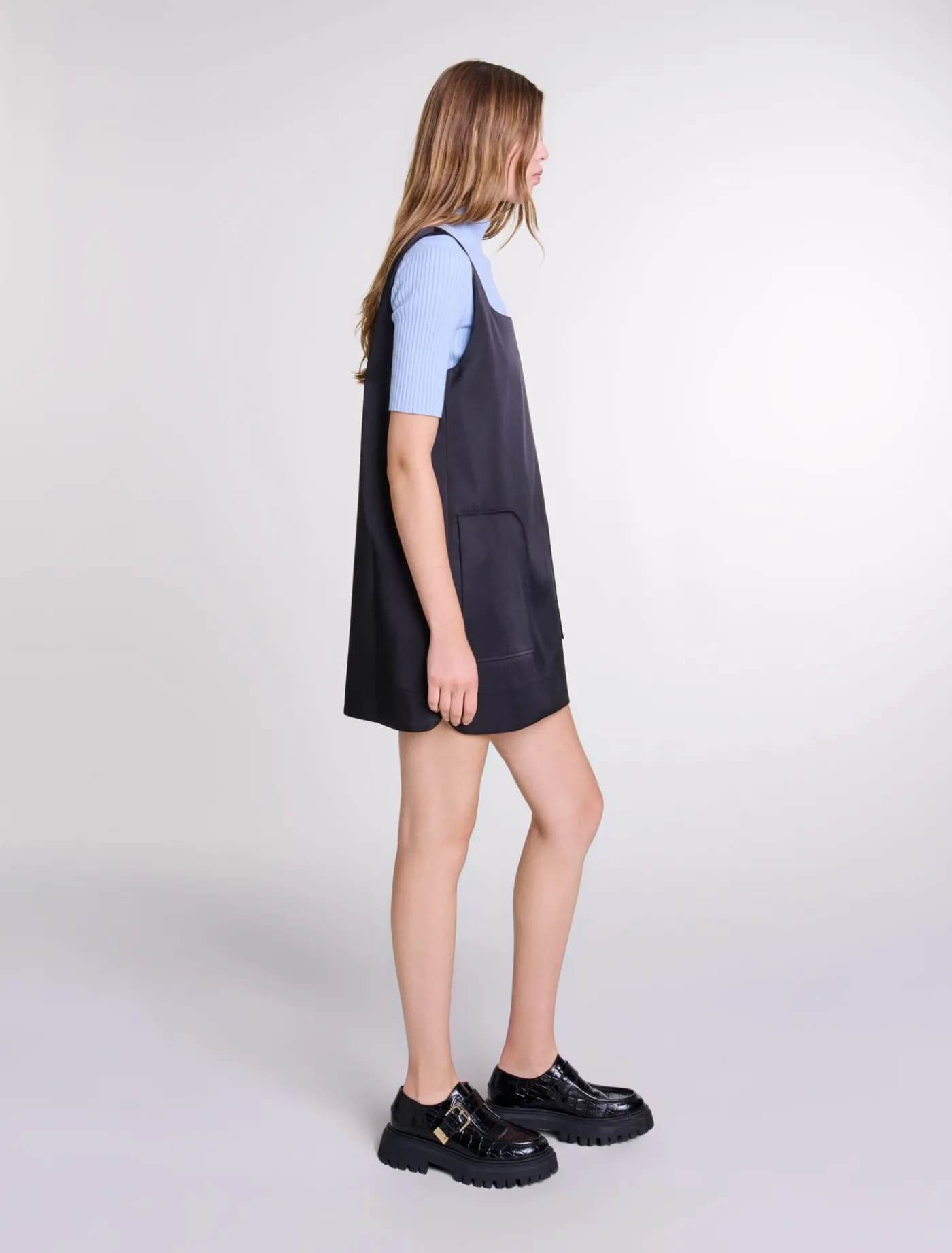 Satin pinafore dress^Maje Shop