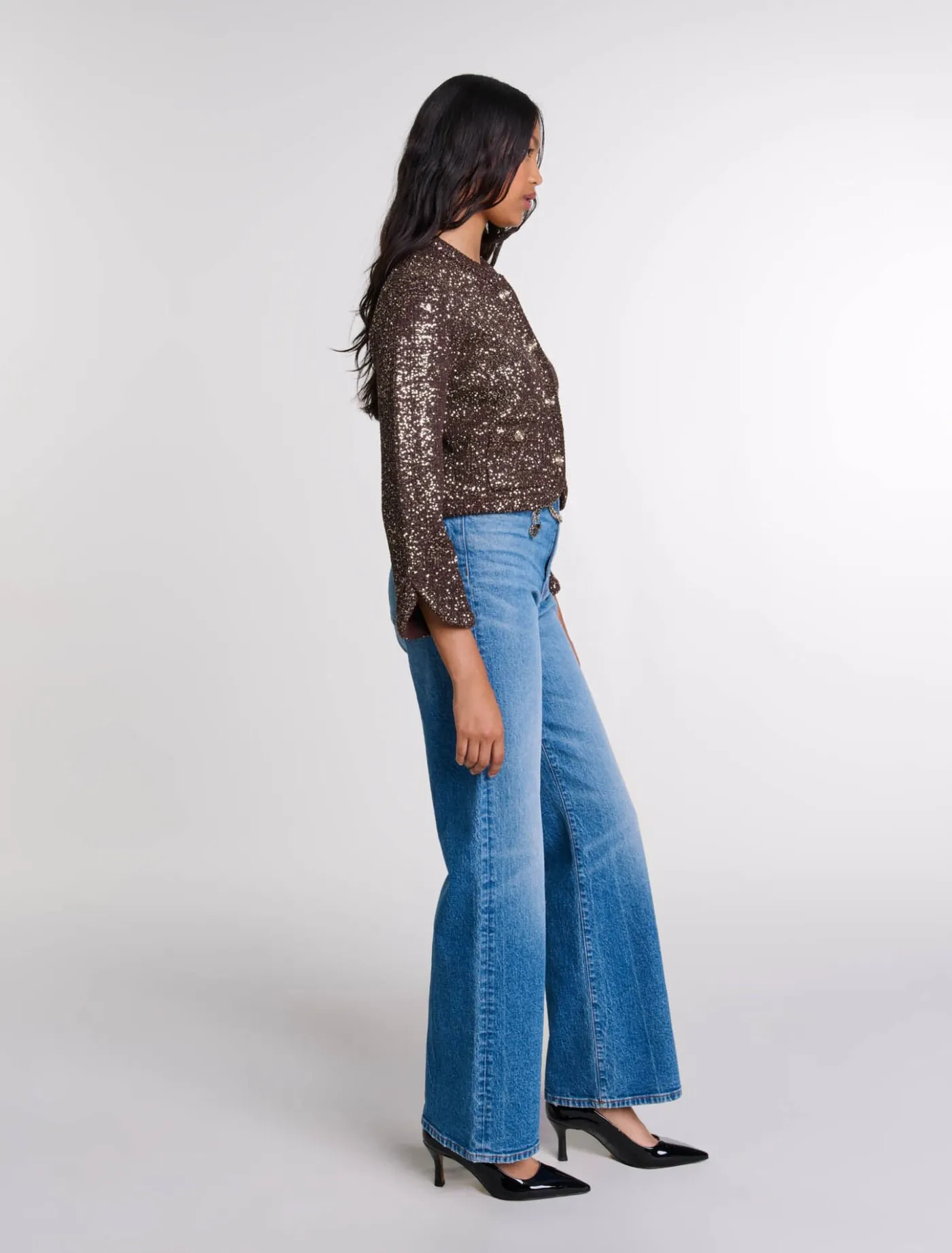 Sequinned cardigan^Maje Fashion