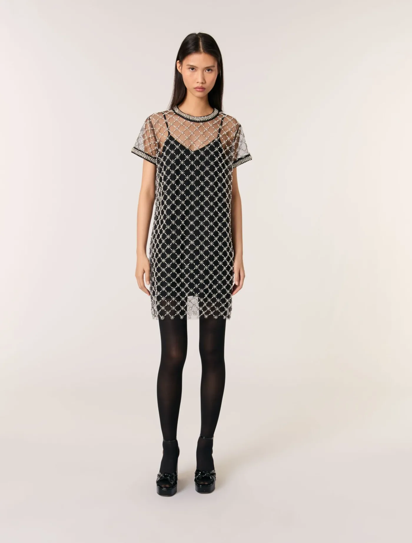 Short embroidered tulle dress^Maje Cheap