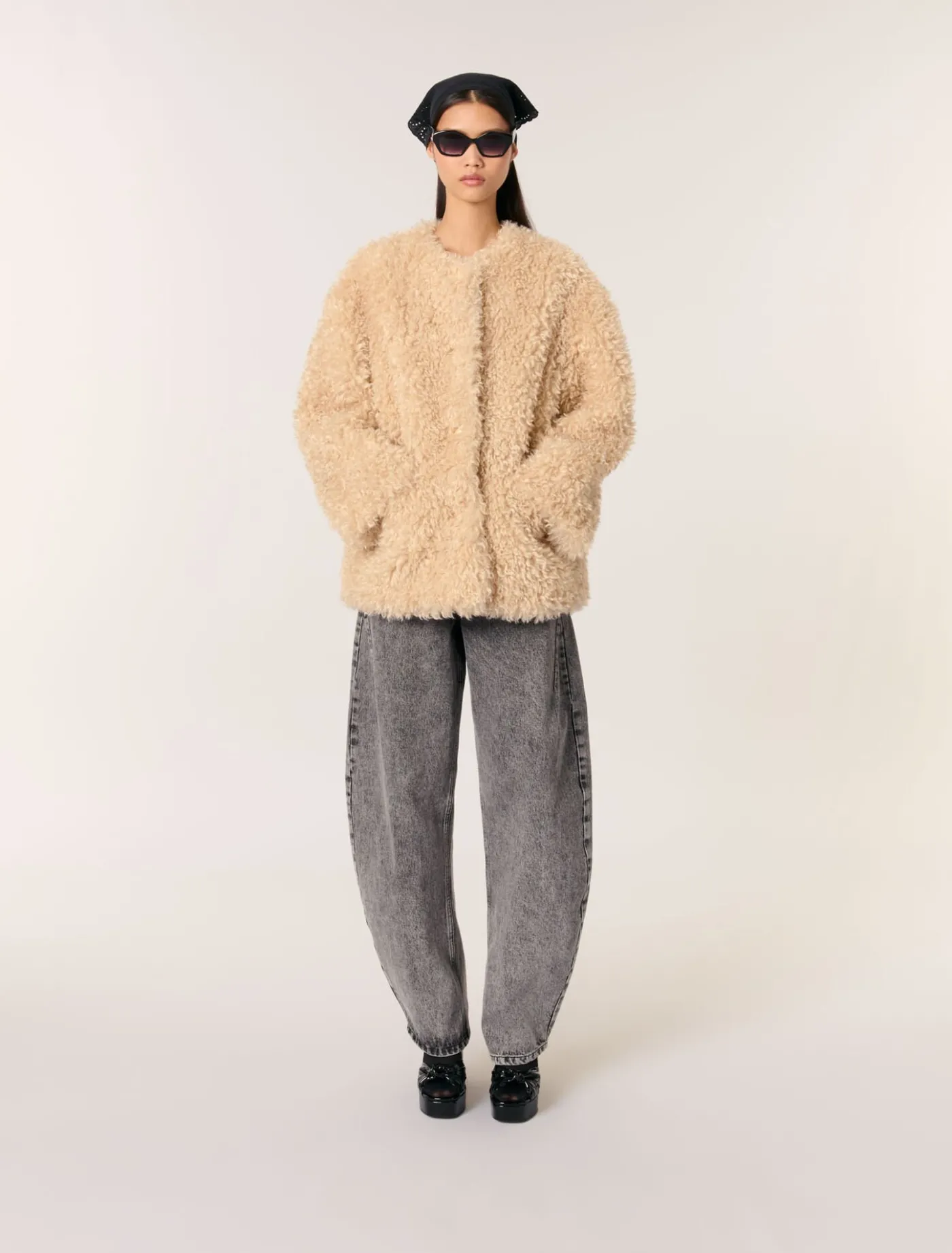 Short faux fur coat^Maje Store