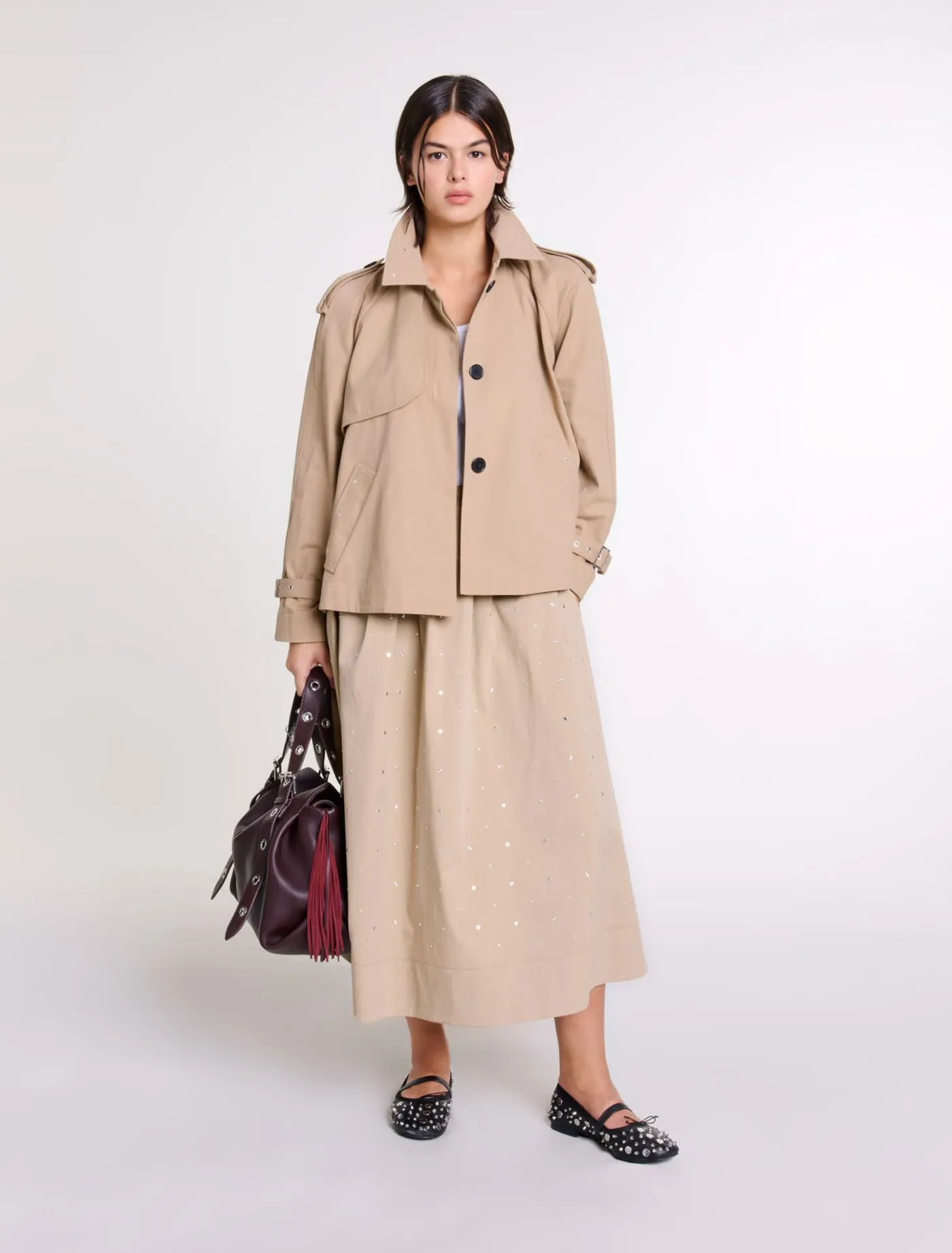 Short studded trench coat^Maje Cheap