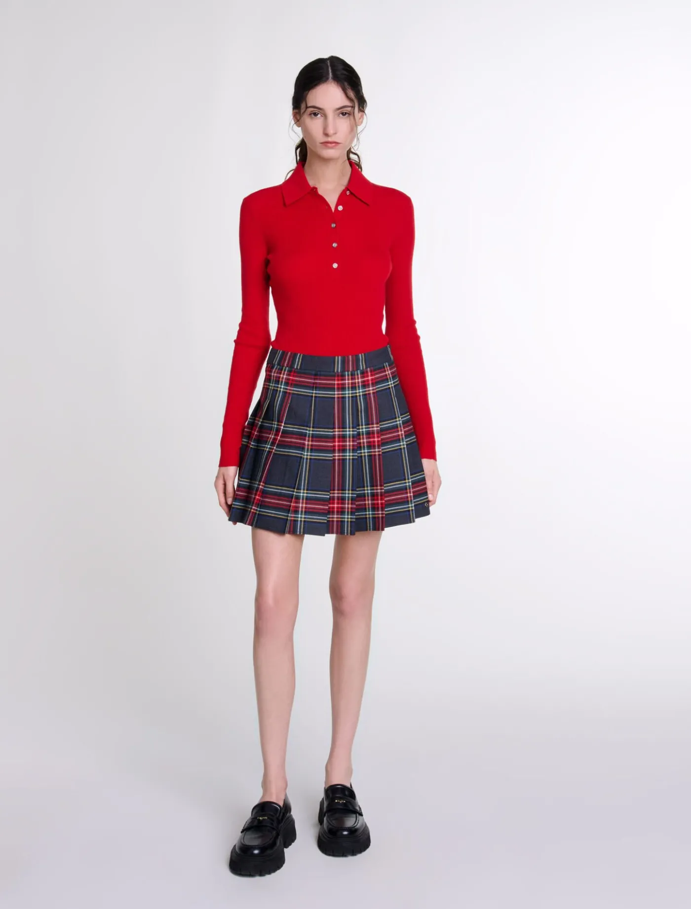 Short tartan print skirt^Maje Sale