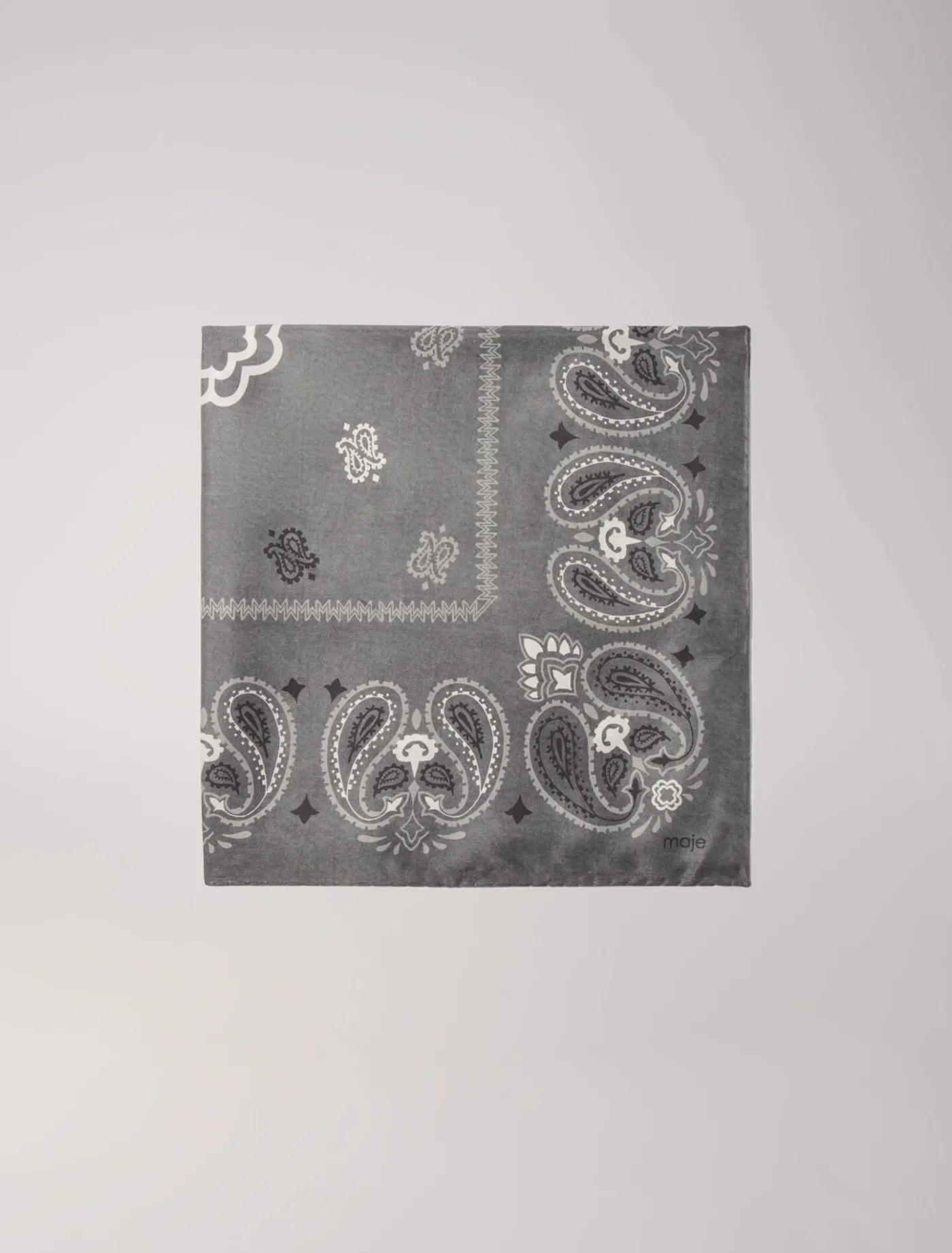 Silk paisley print bandana^Maje Sale