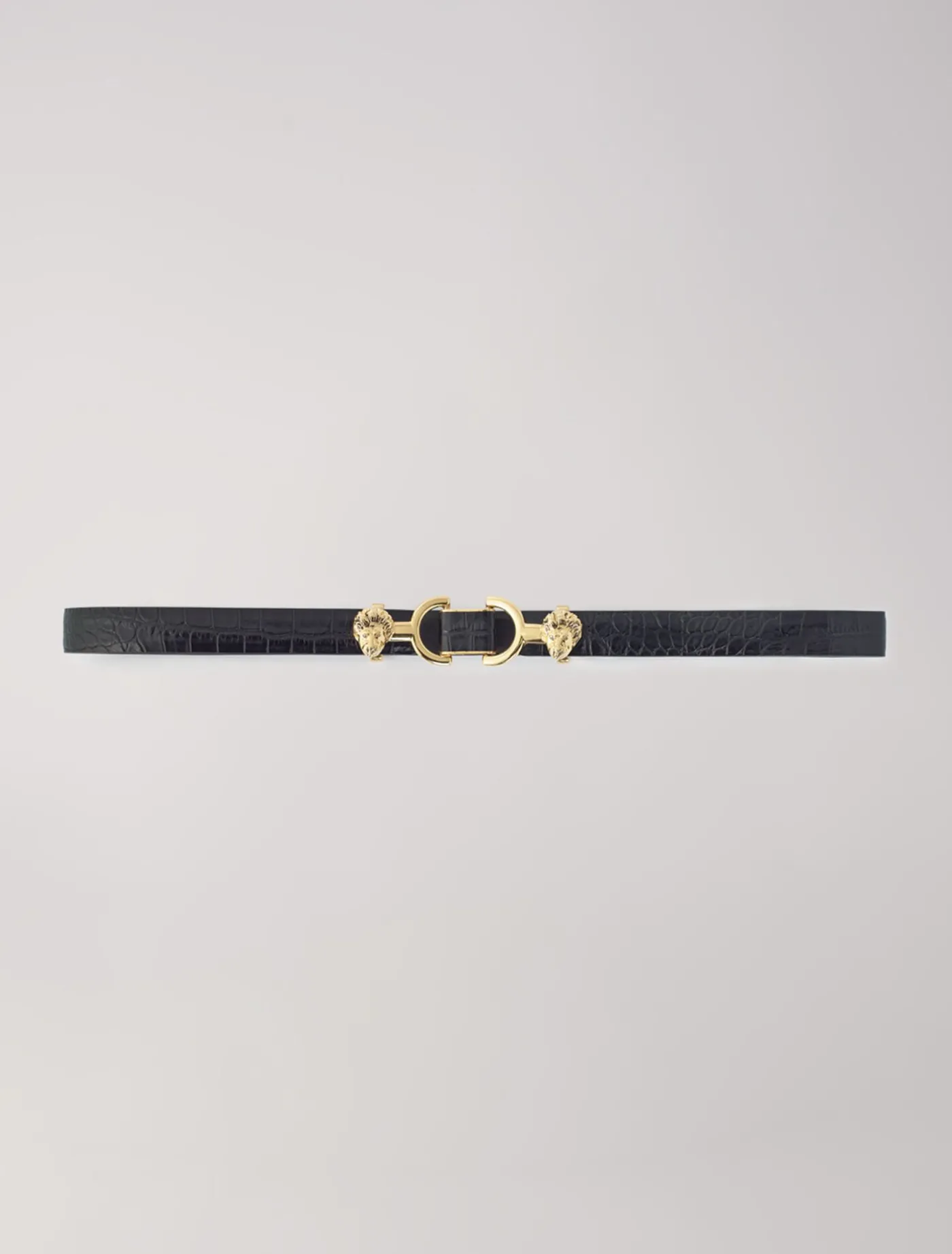 Thin leather belt with lion bit^Maje Outlet