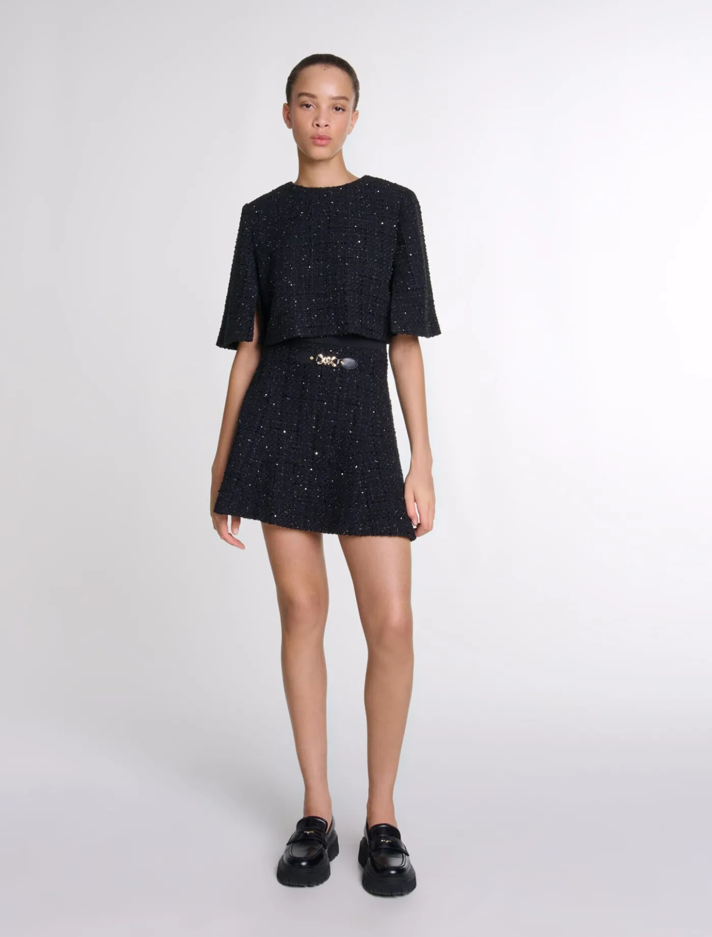 Tweed 2-in-1 short dress^Maje Sale