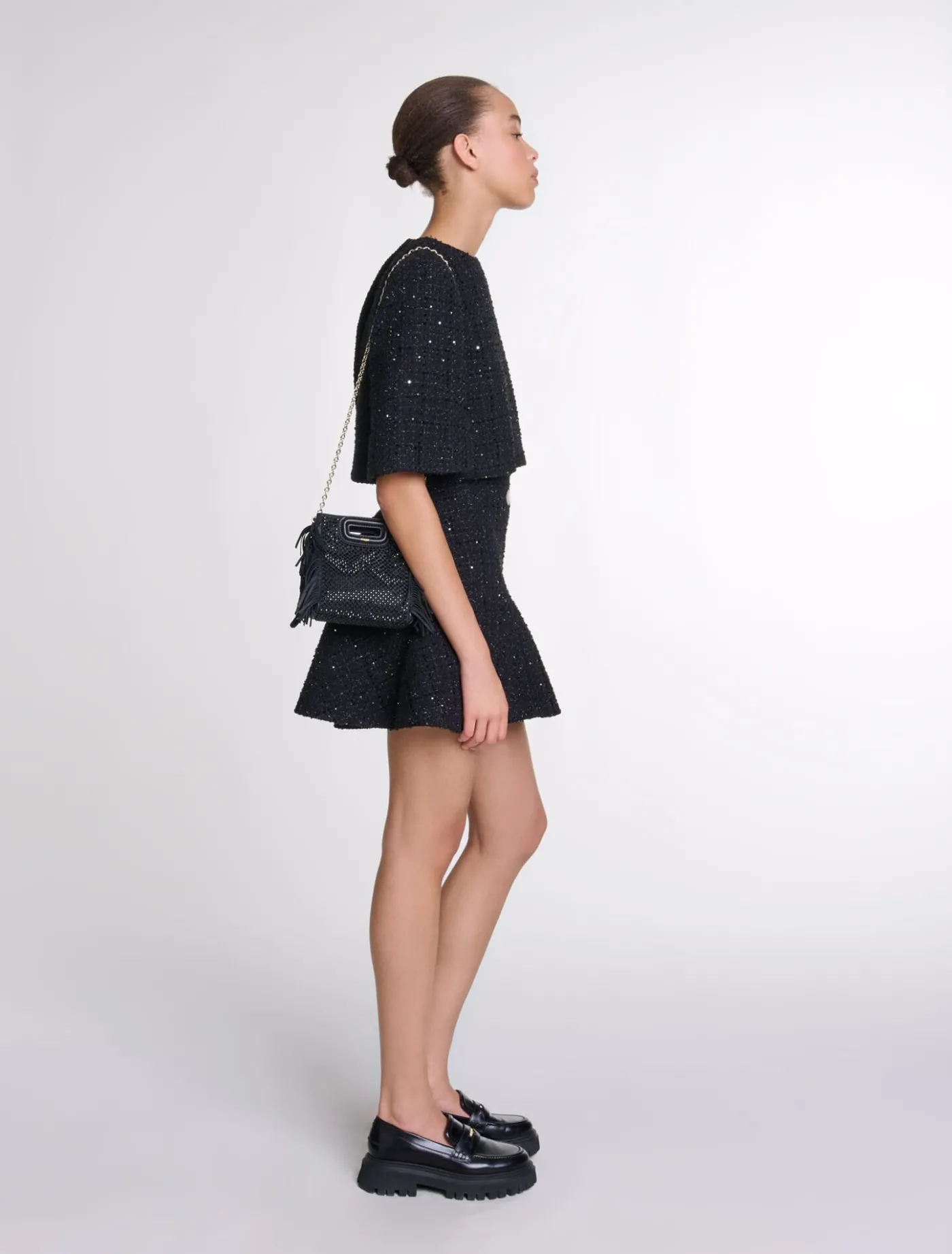 Tweed 2-in-1 short dress^Maje Sale