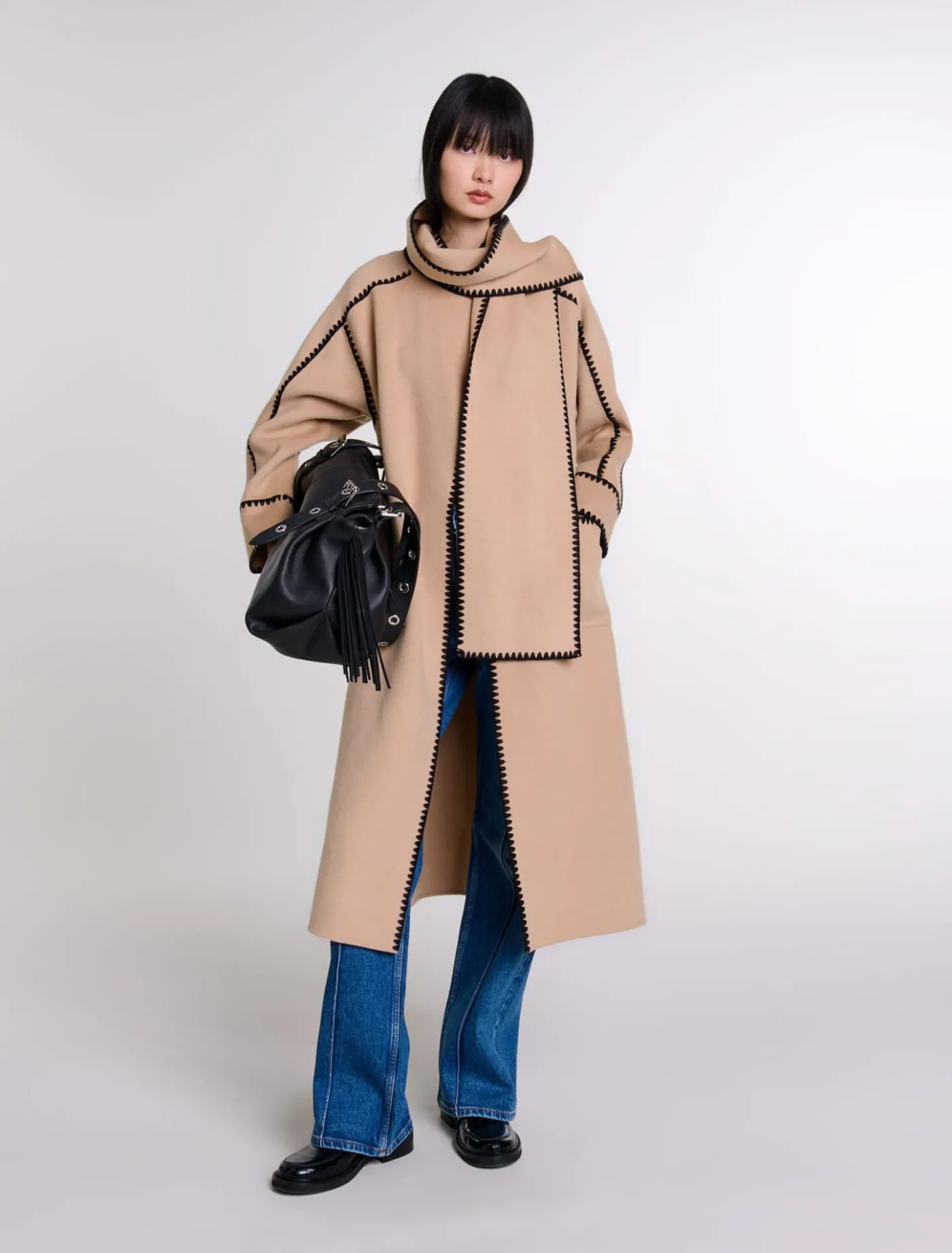 Two-tone double-faced coat^Maje Shop