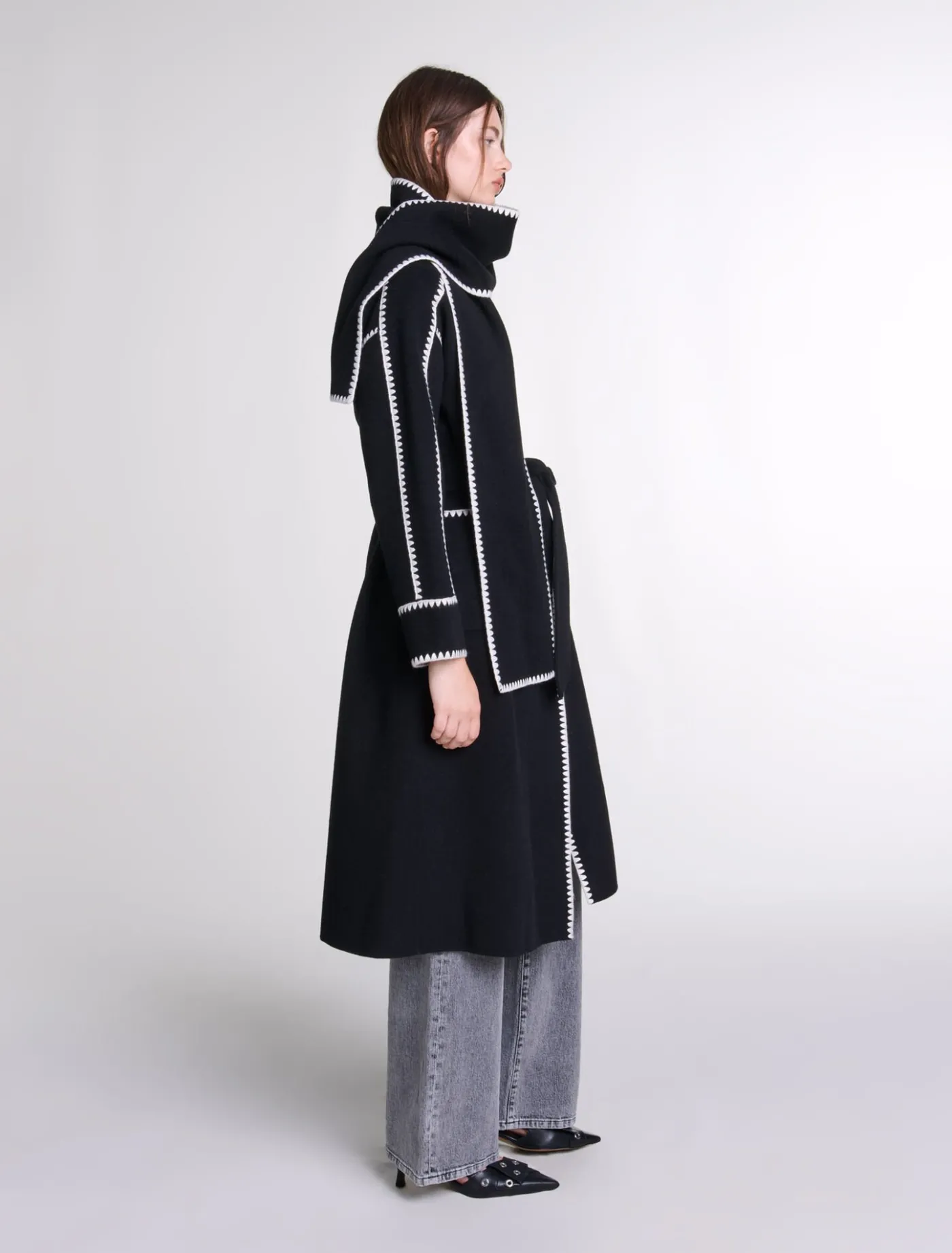 Two-tone double-faced coat^Maje Fashion