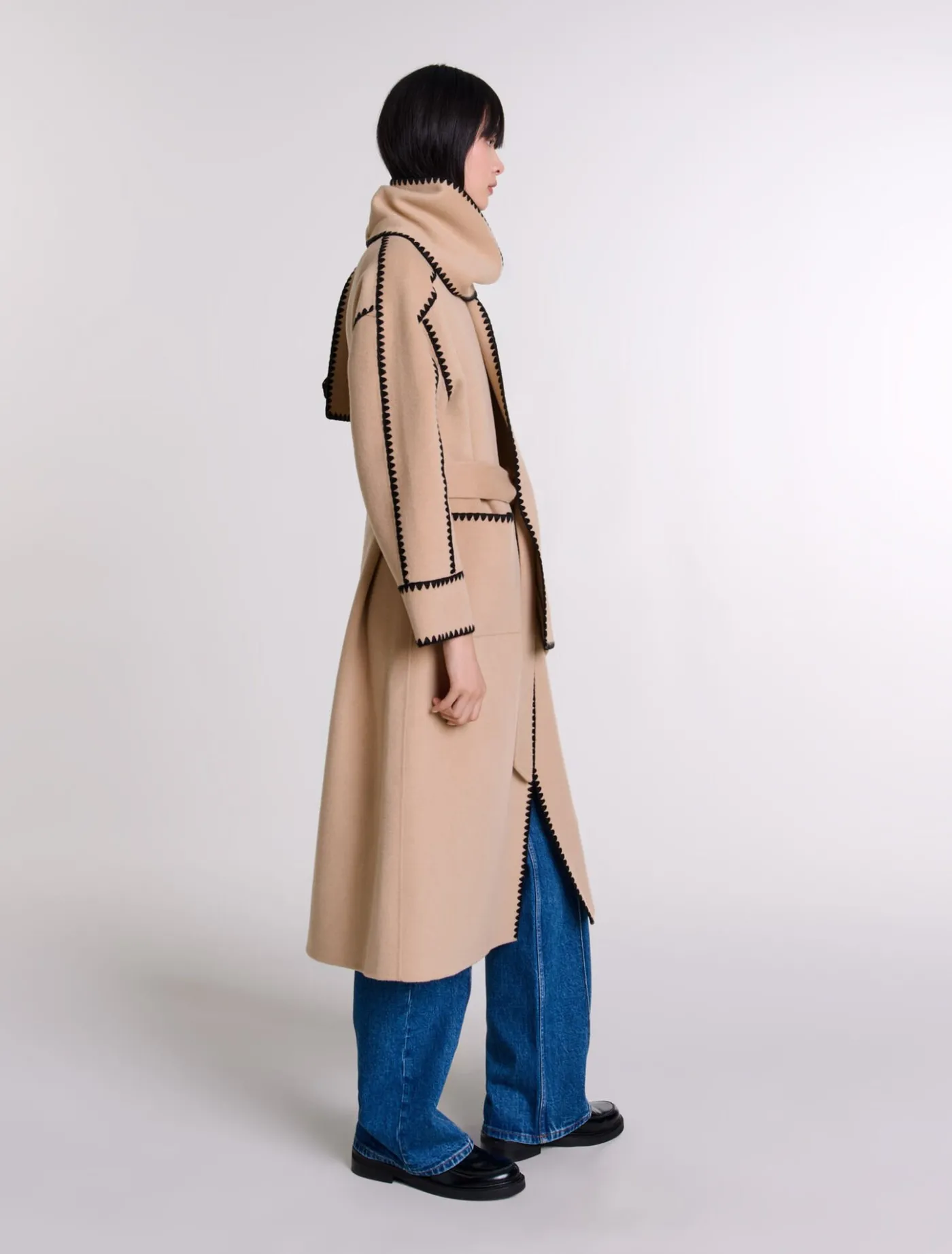 Two-tone double-faced coat^Maje Shop