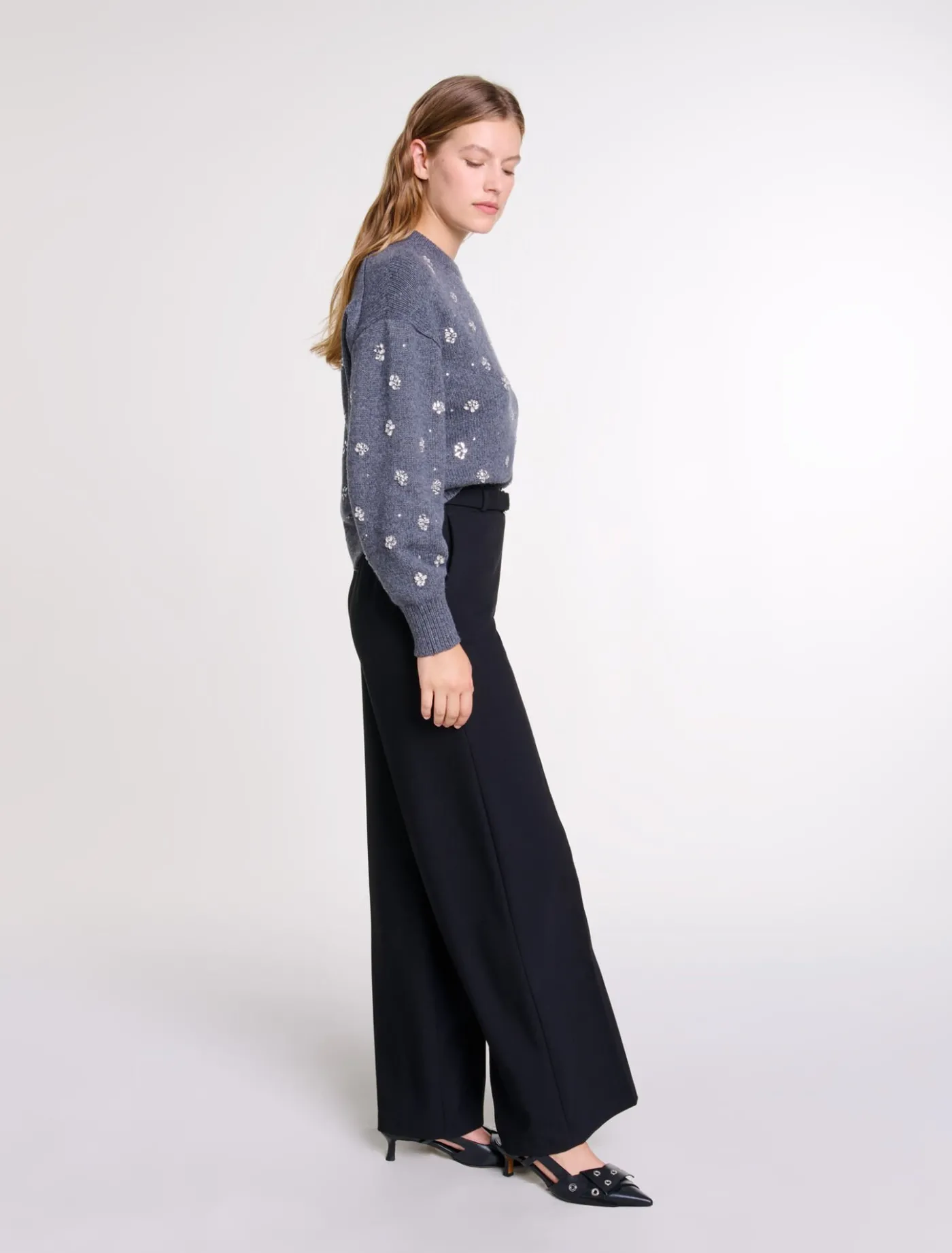 Wide belted trousers^Maje New