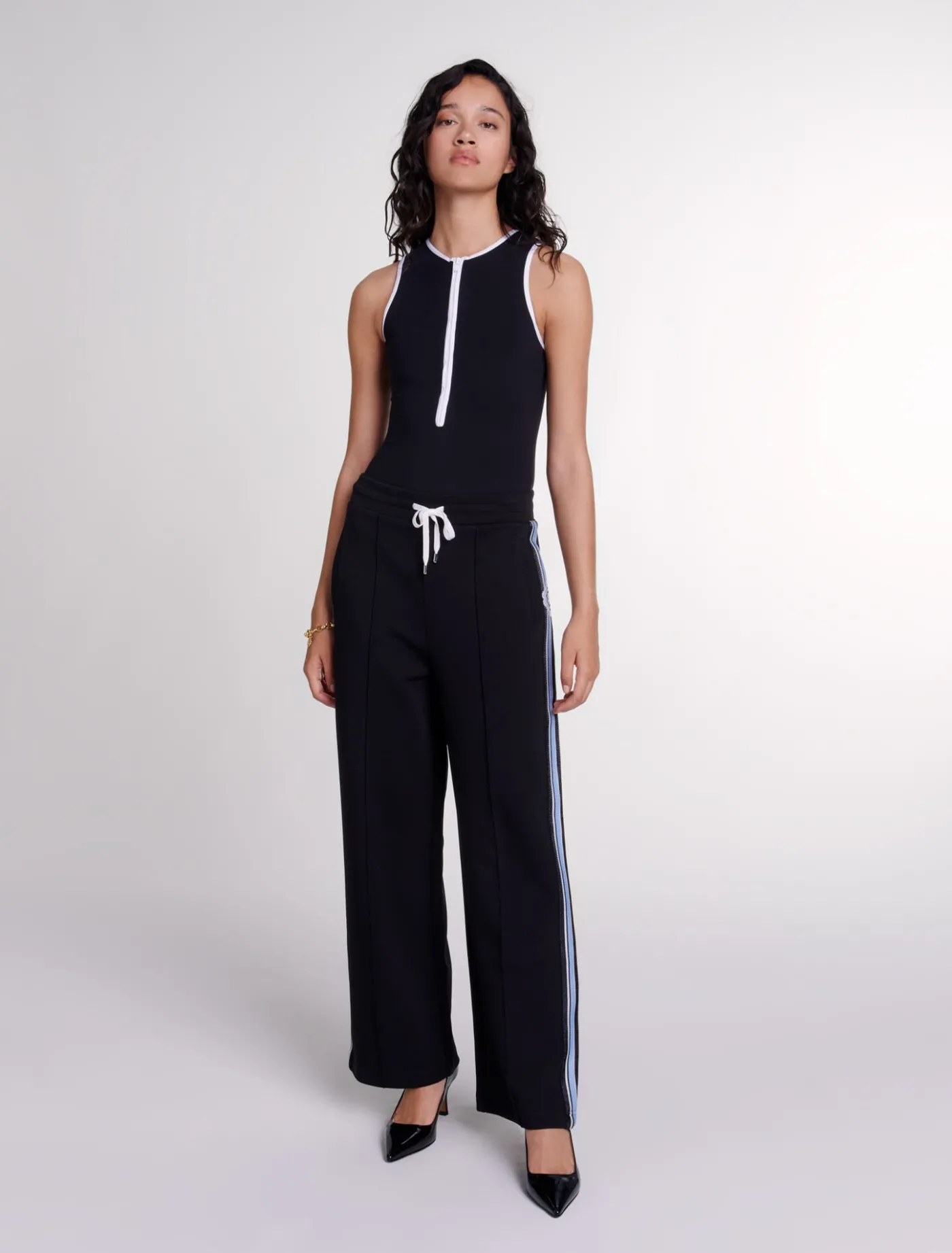 Wide-leg striped jogging bottoms^Maje Best