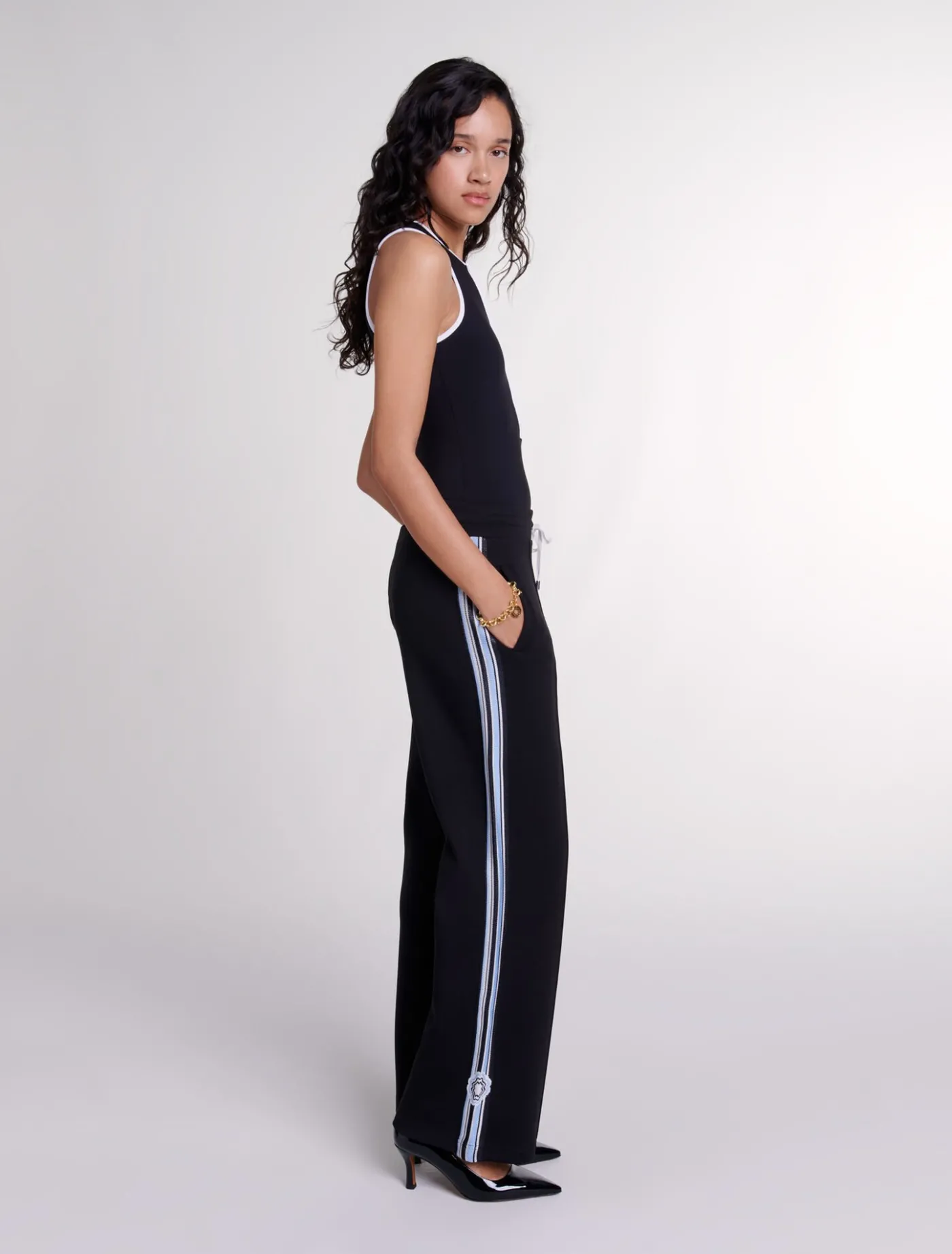 Wide-leg striped jogging bottoms^Maje Best